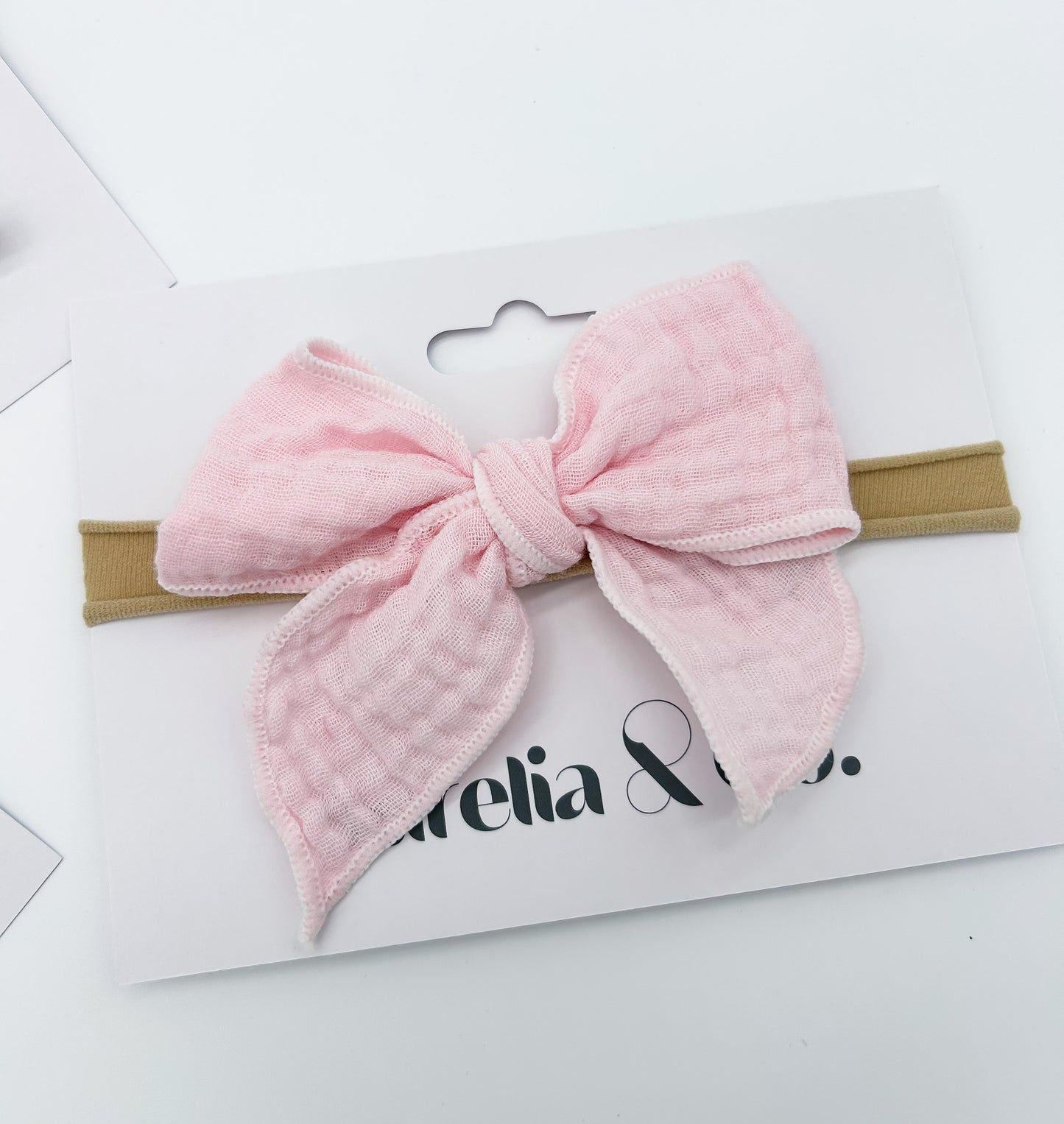 Muslin Cotton Bow Headband