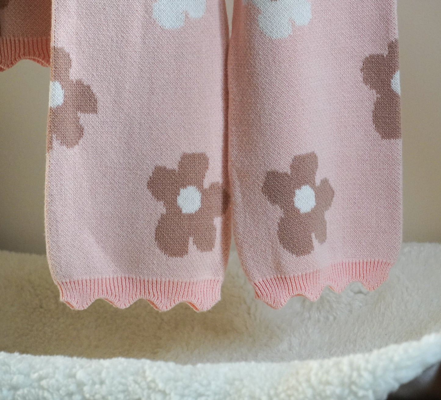 Pink Flower Knit Set