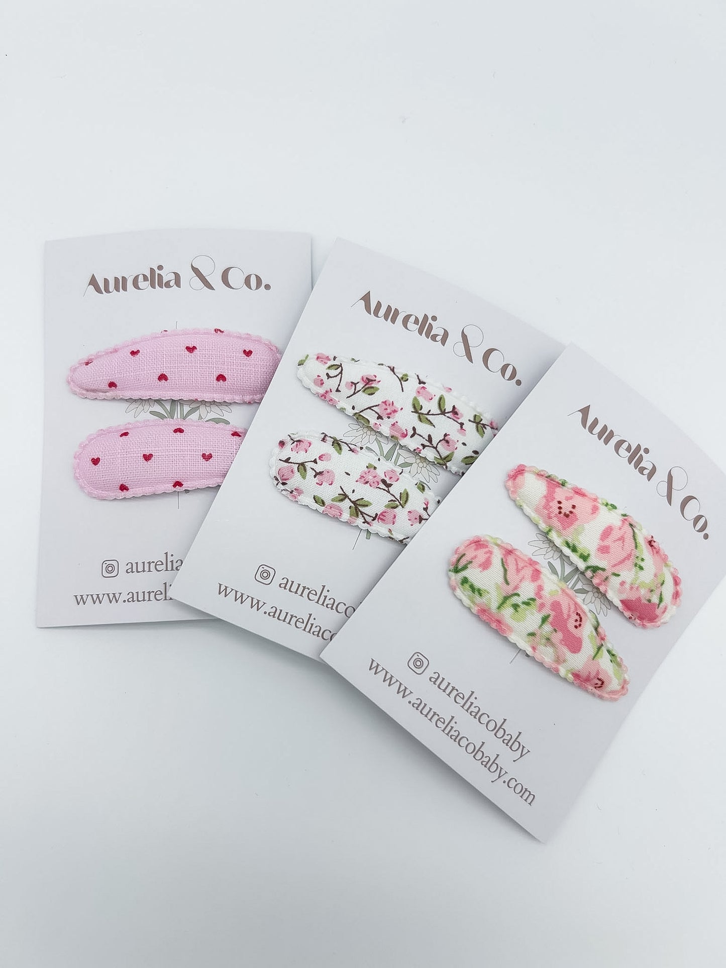 Pink Floral Hair Barrettes
