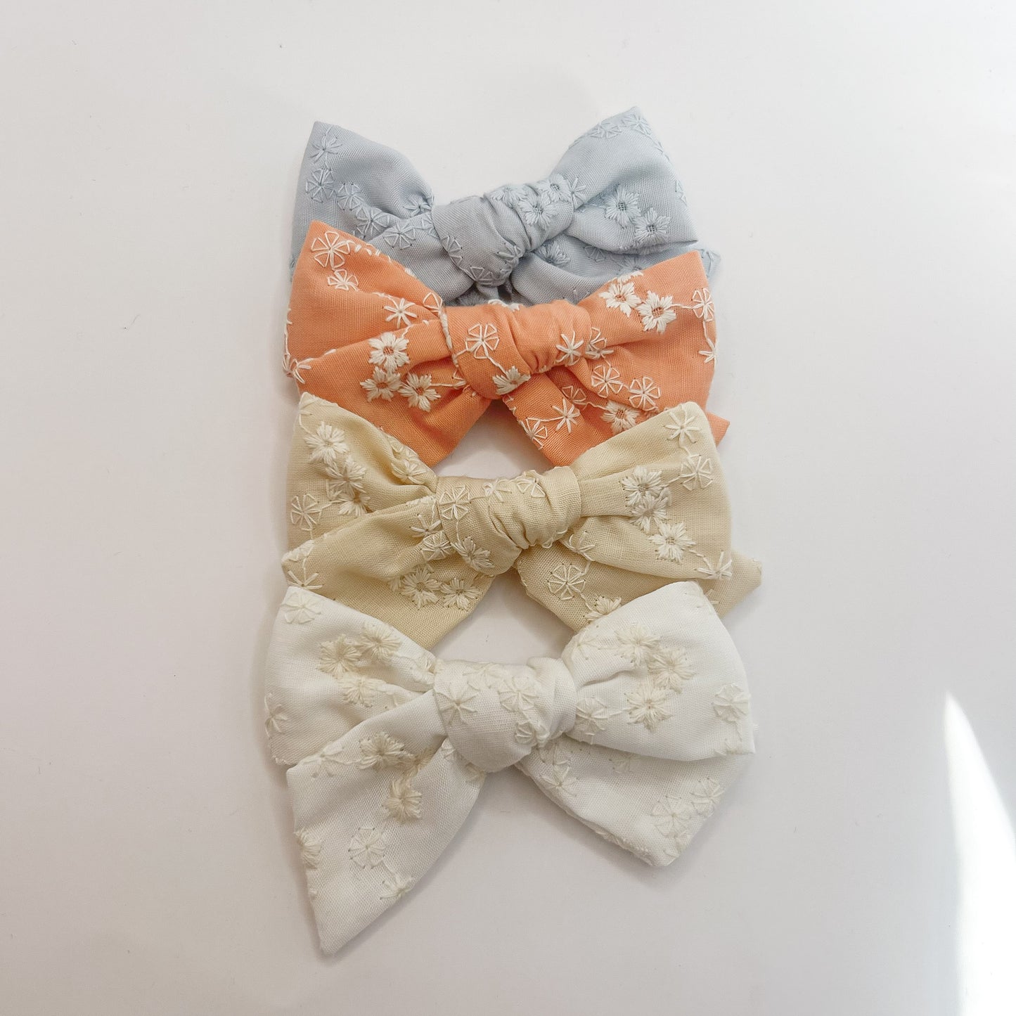 Embroidered Ditsy Floral Bow