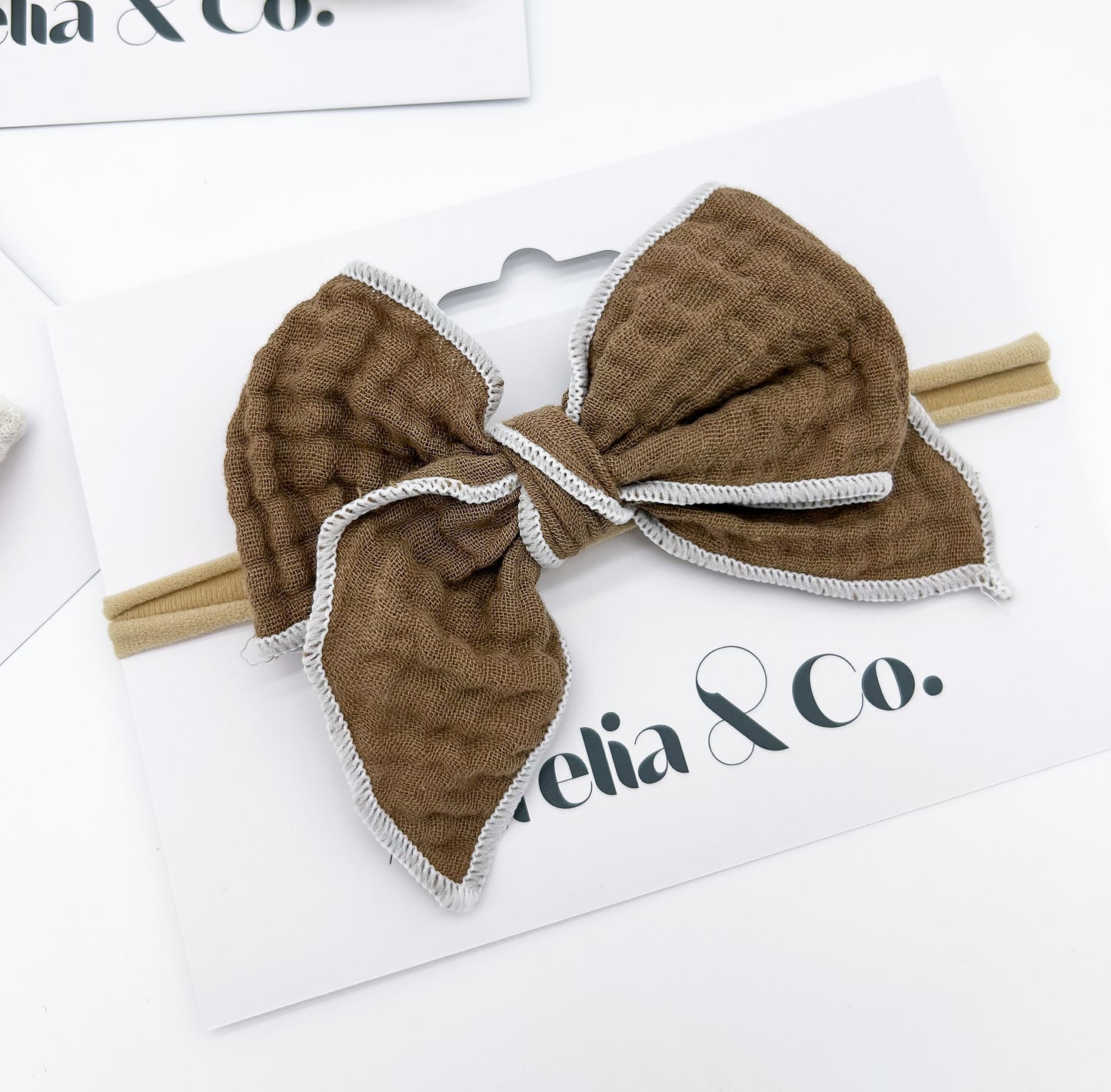 Muslin Cotton Bow Headband
