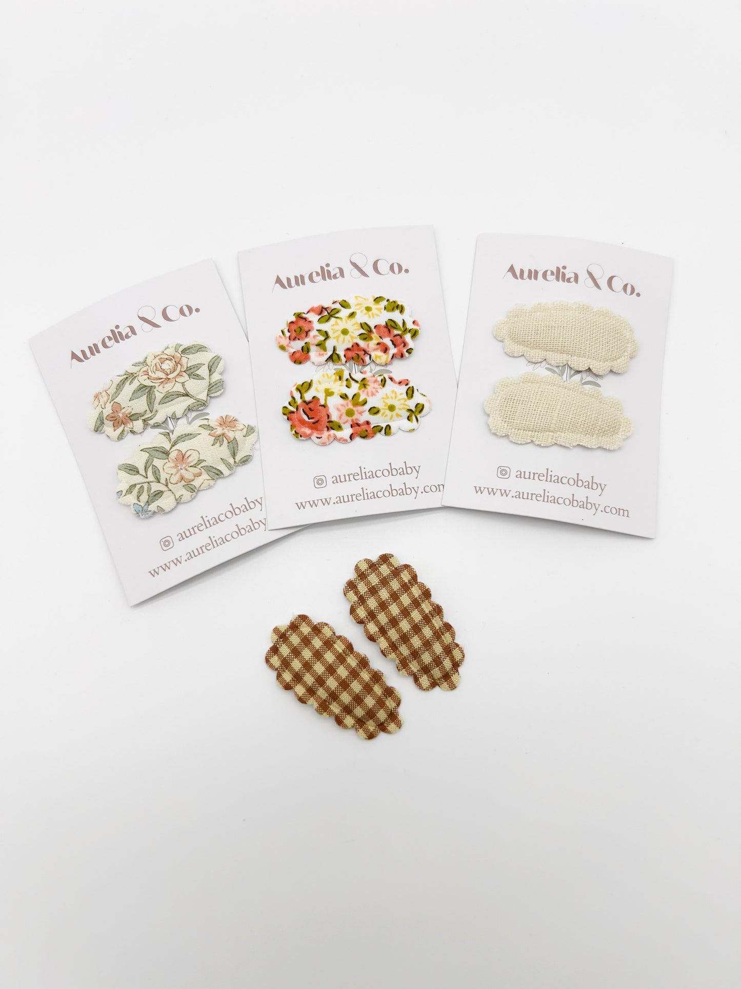 Mini Scalloped Autumn Barrettes