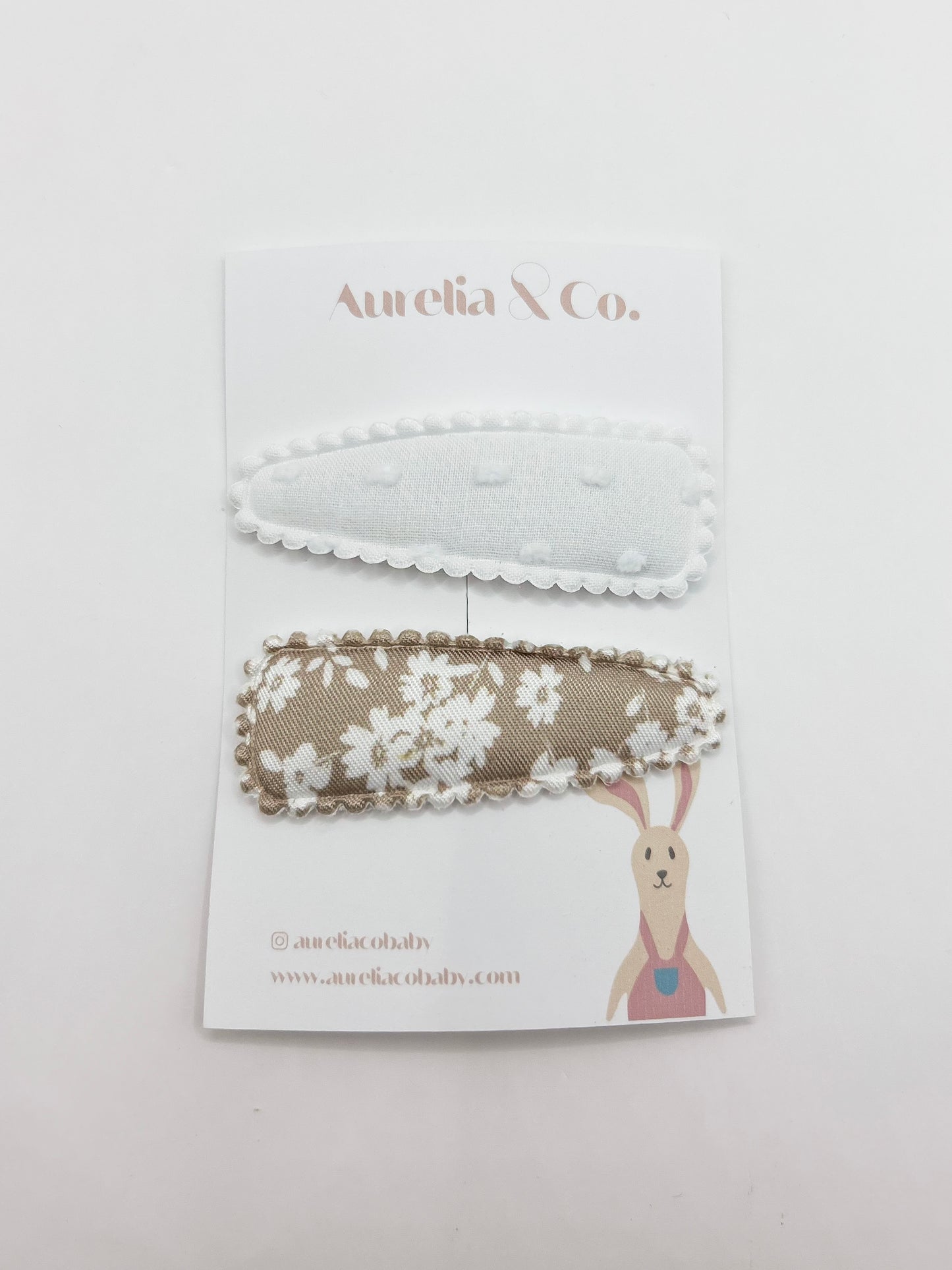 Squared Barrettes Grey/White