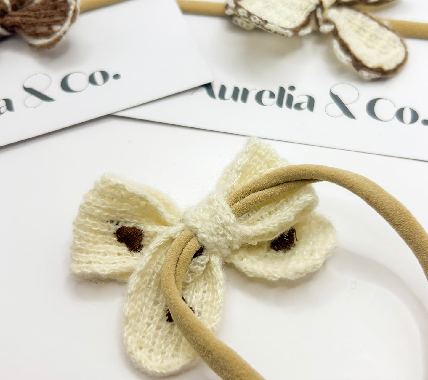 Knit Baby Bow Headbands