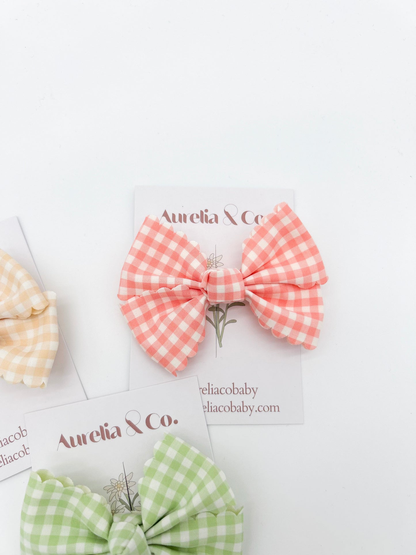 Gingham Hair Bow Clip