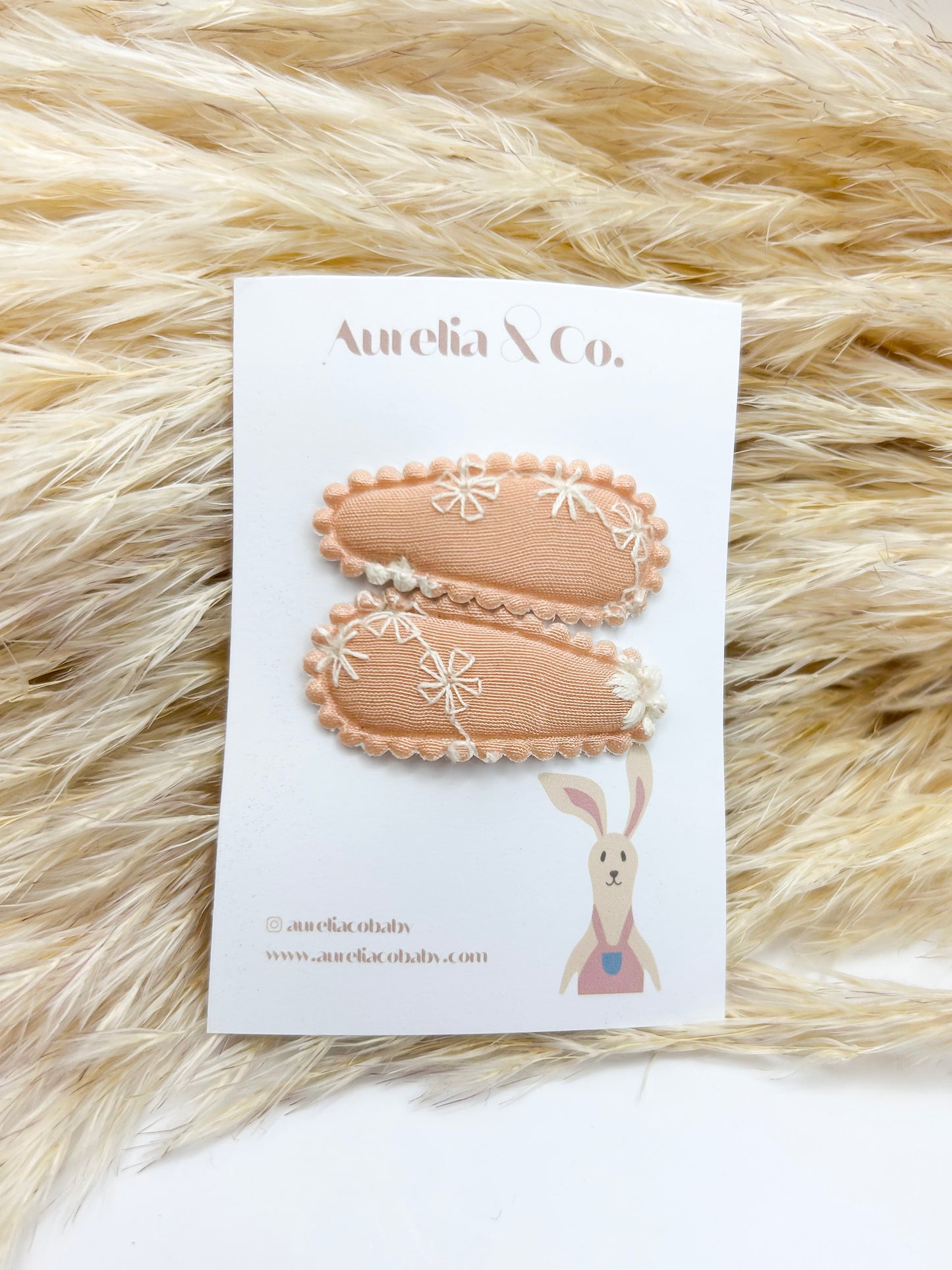 Pastel Embroidered Mini Barrettes