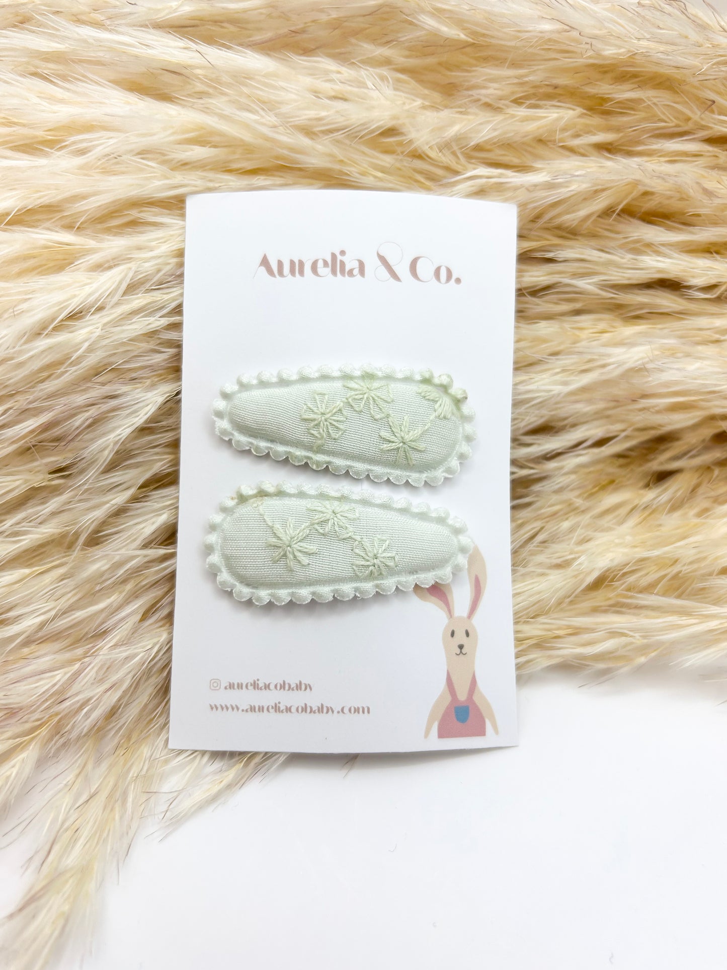 Pastel Embroidered Mini Barrettes