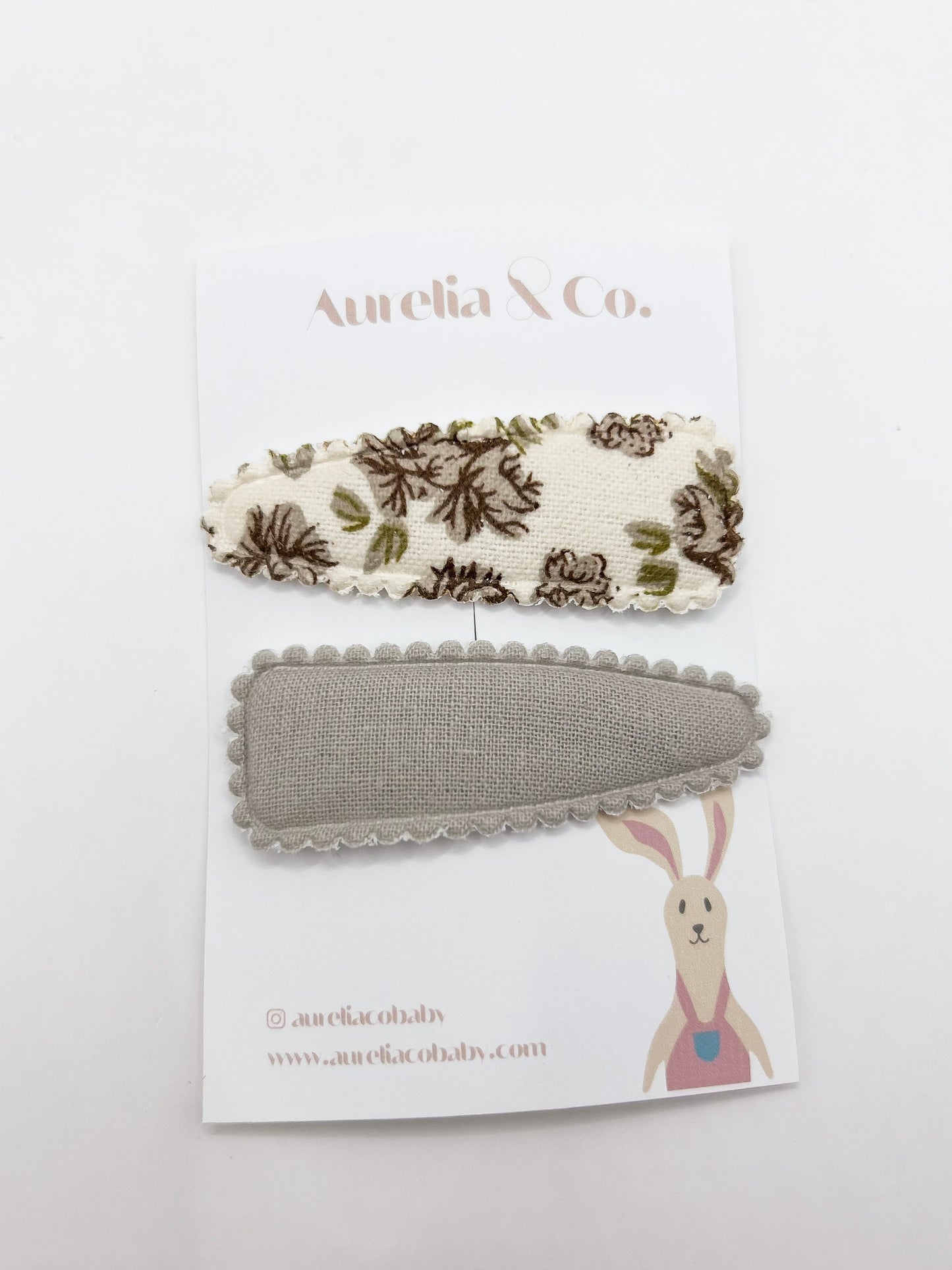 Squared Barrettes Grey/White
