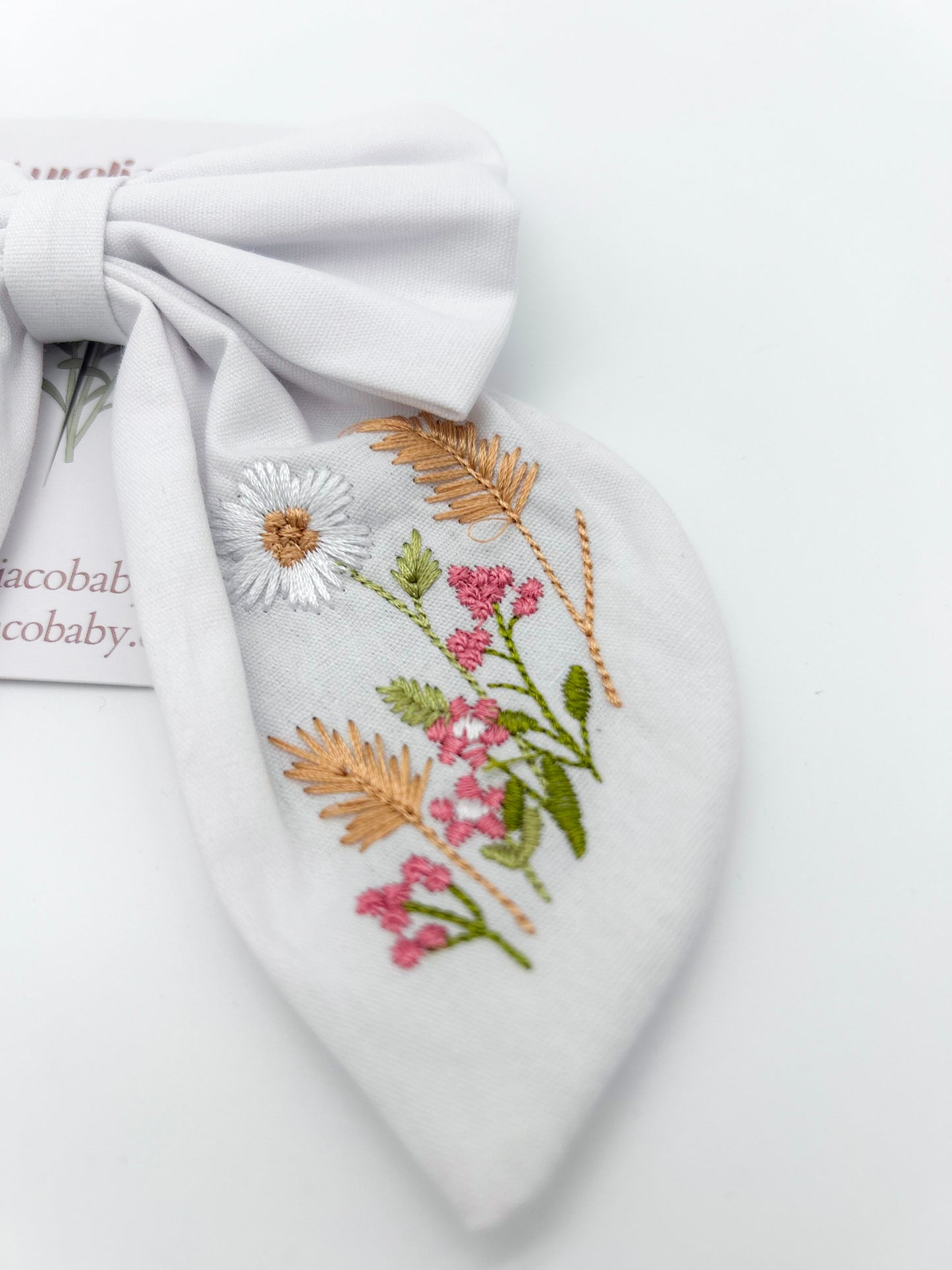 Easter Bunny Hair Bow Embroidered for Kids/Adults