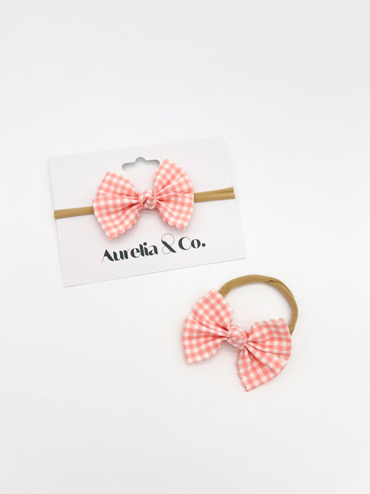 Gingham Bow Headband