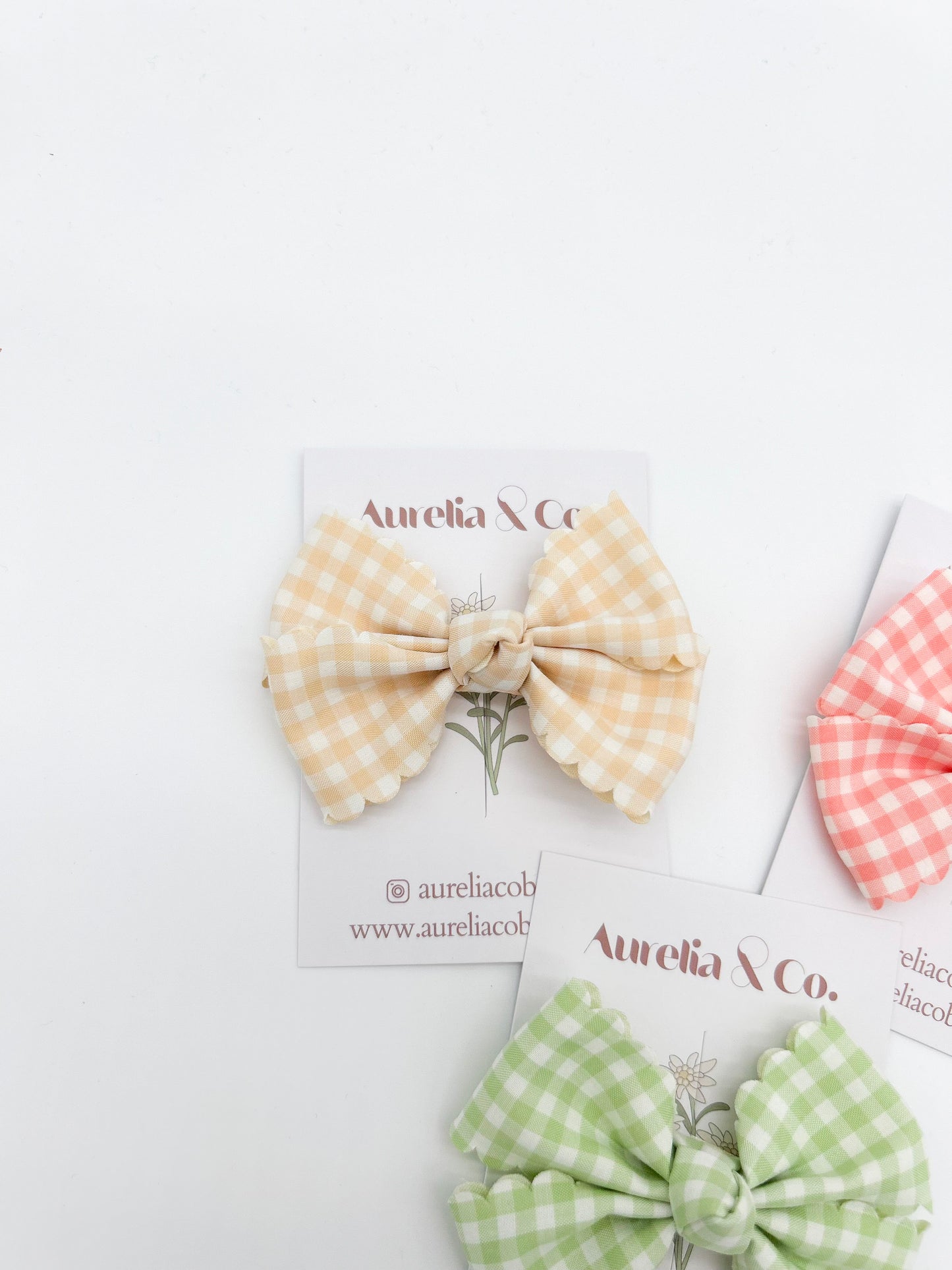 Gingham Hair Bow Clip