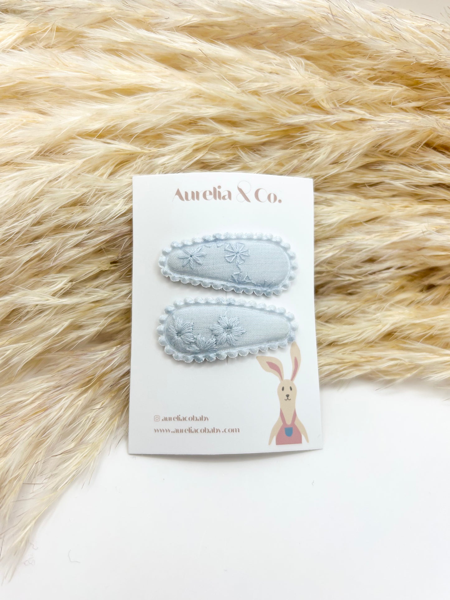 Pastel Embroidered Mini Barrettes