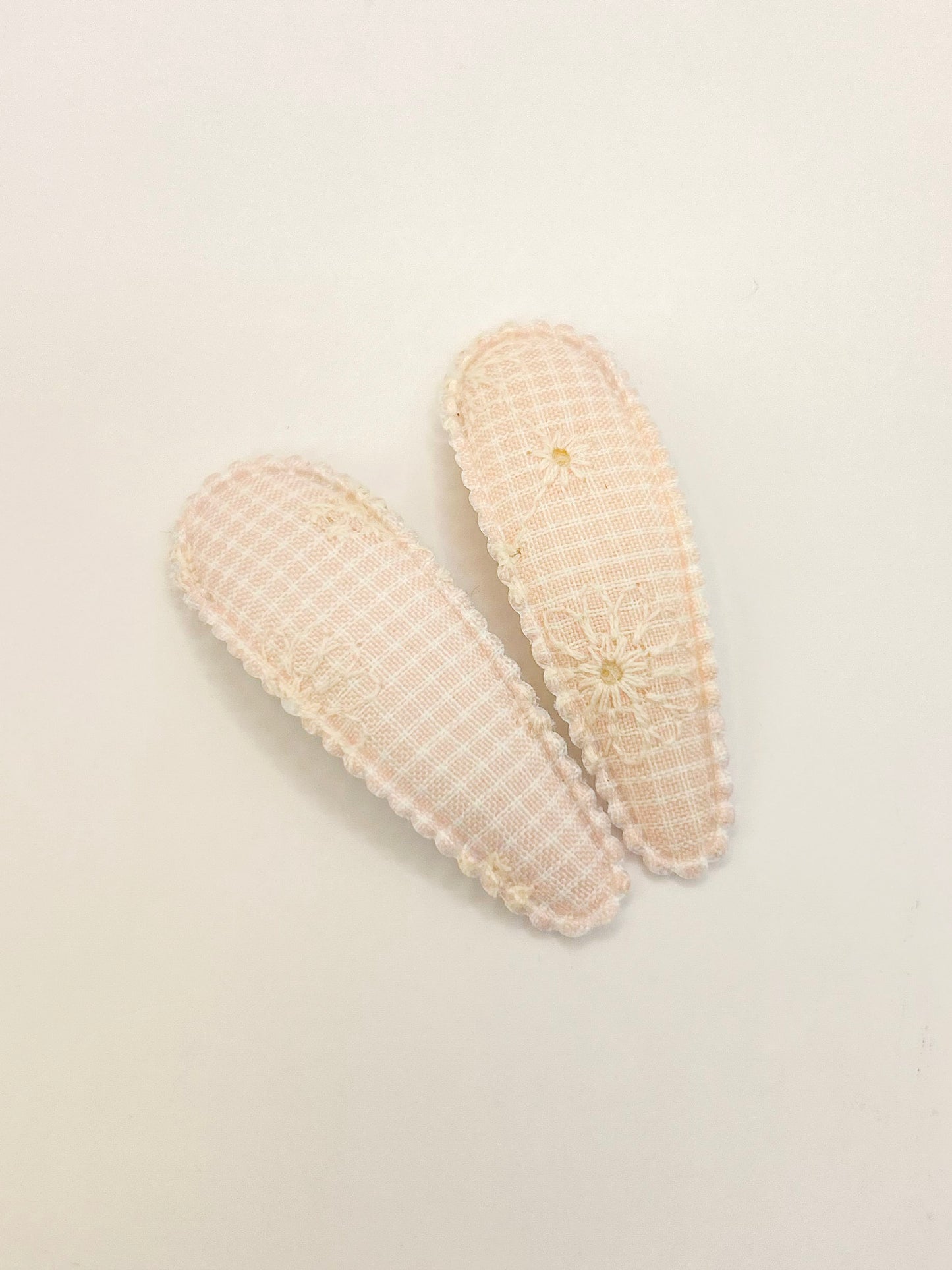 Spring Embroidered Gingham Barrettes