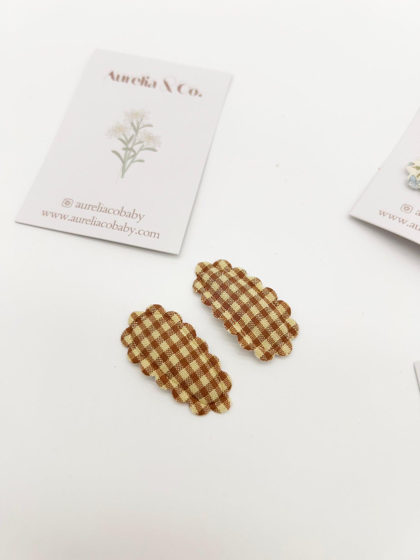 Mini Scalloped Autumn Barrettes
