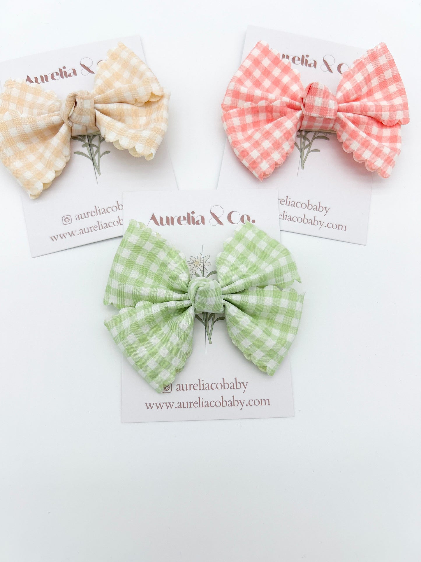 Gingham Hair Bow Clip