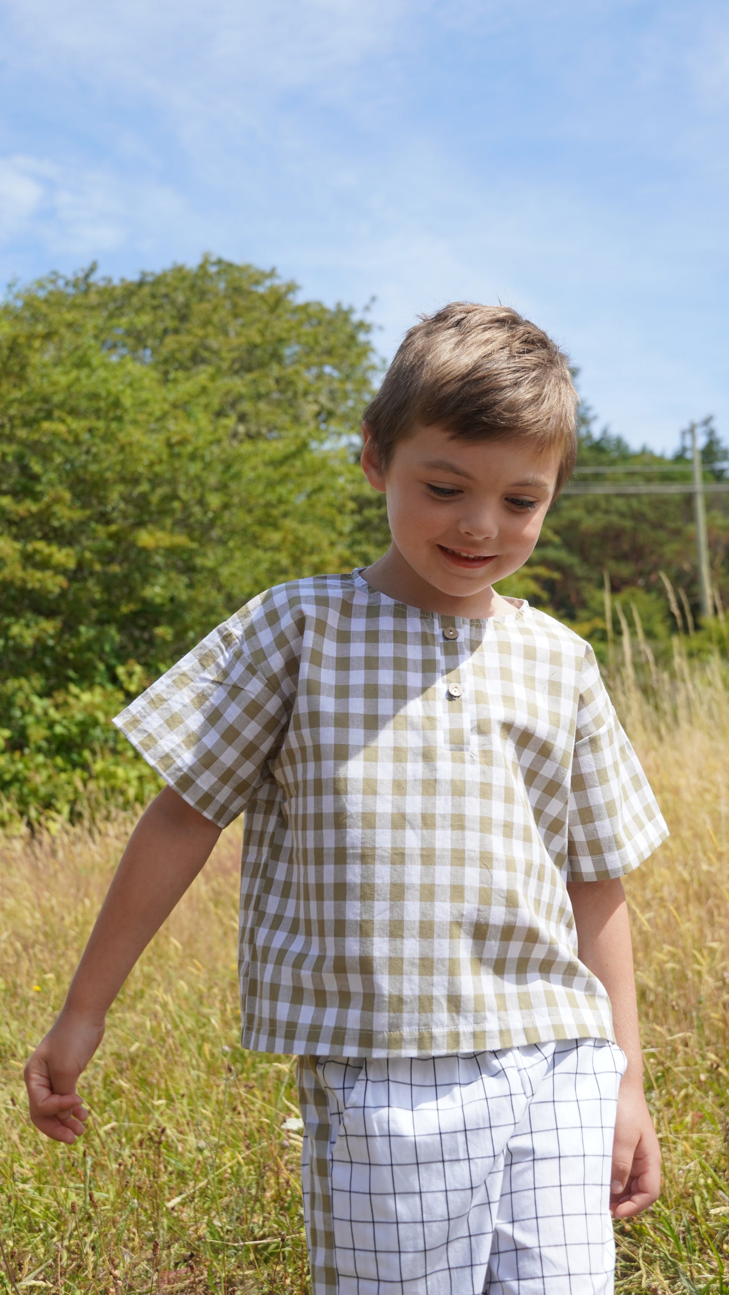 Willow Check Henley Tee