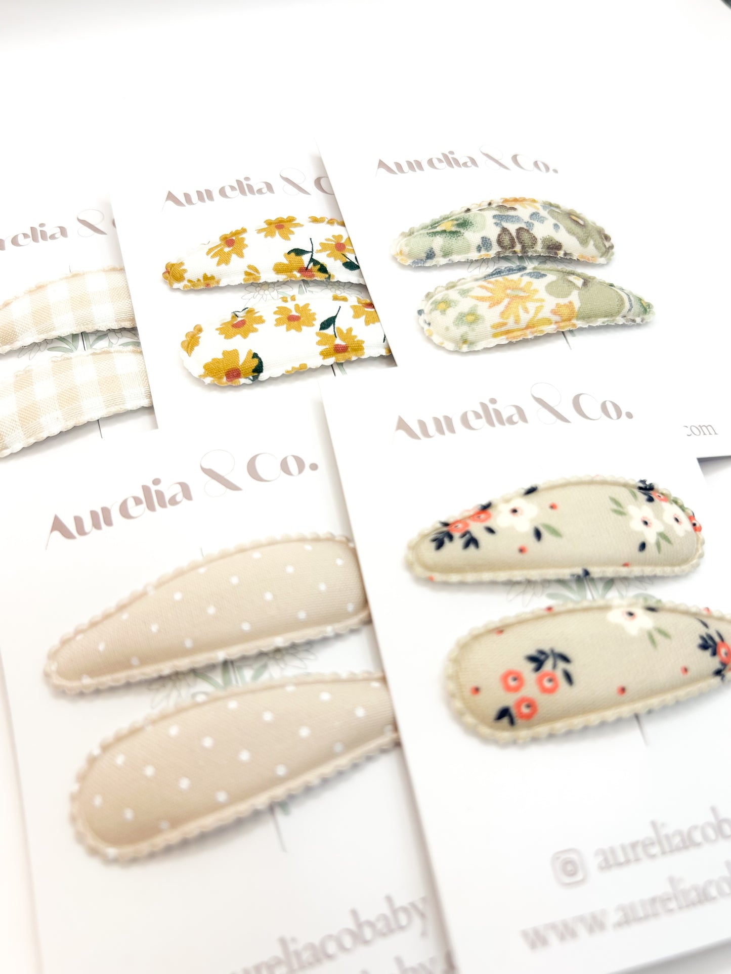 Neutral Fabric Barrettes