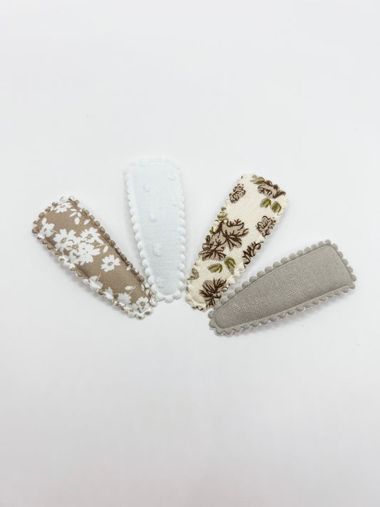 Squared Barrettes Grey/White