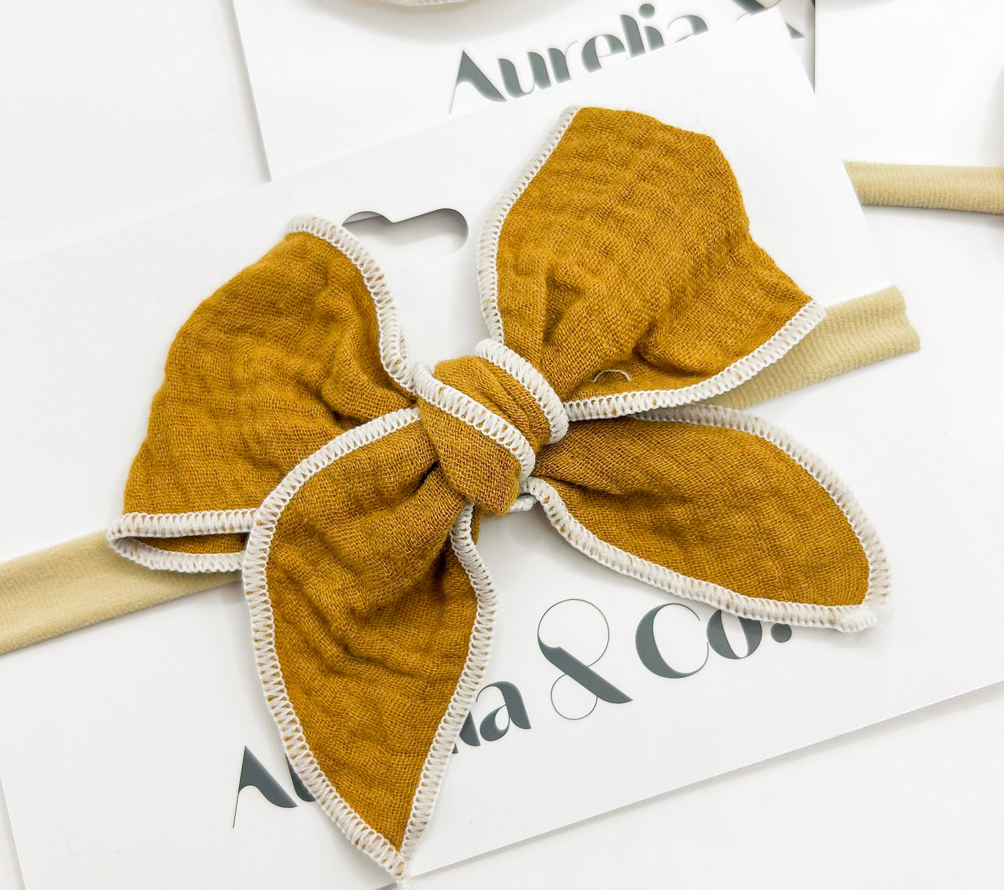 Neutral Floral Muslin Cotton Headbands