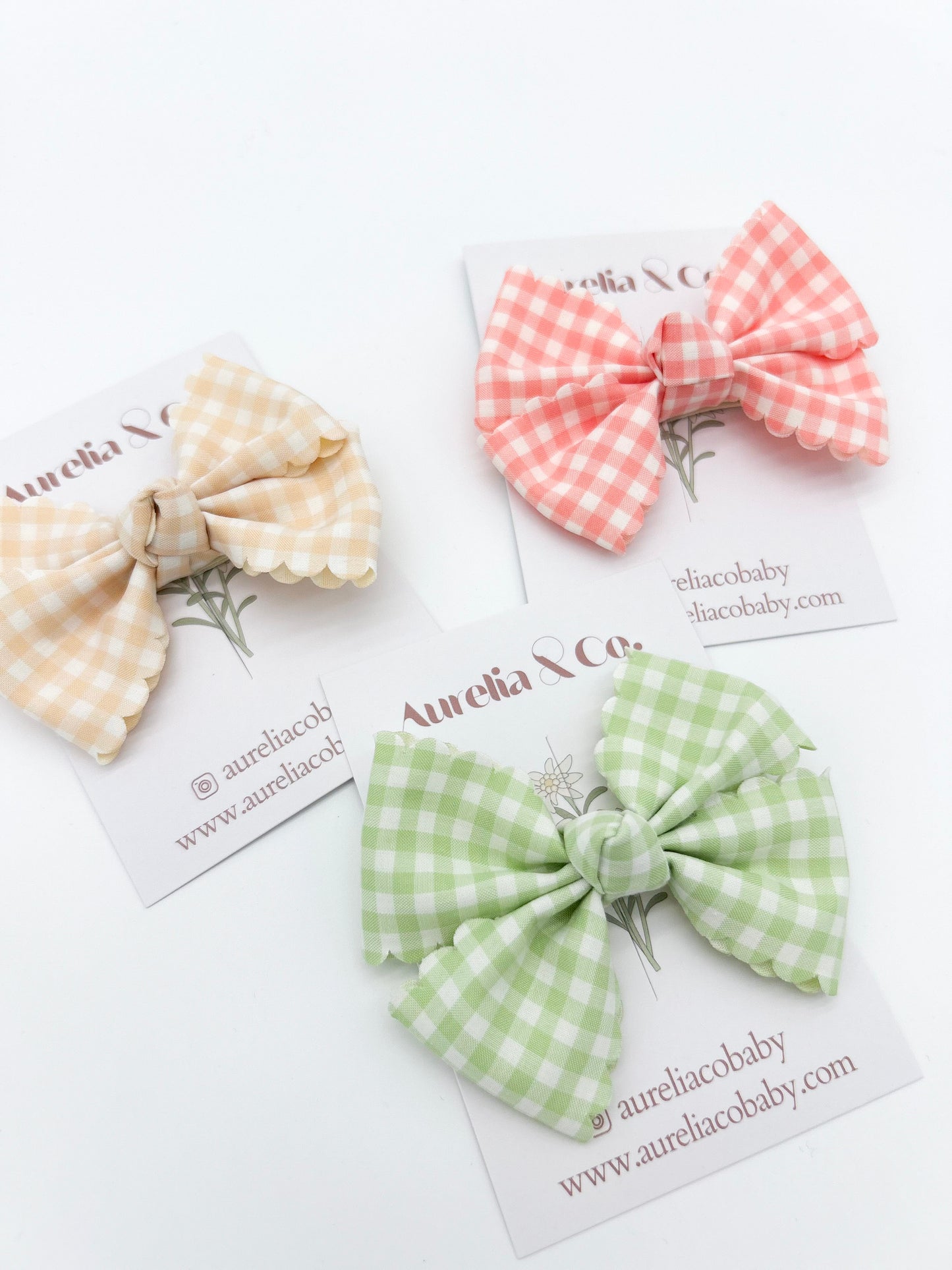 Gingham Hair Bow Clip