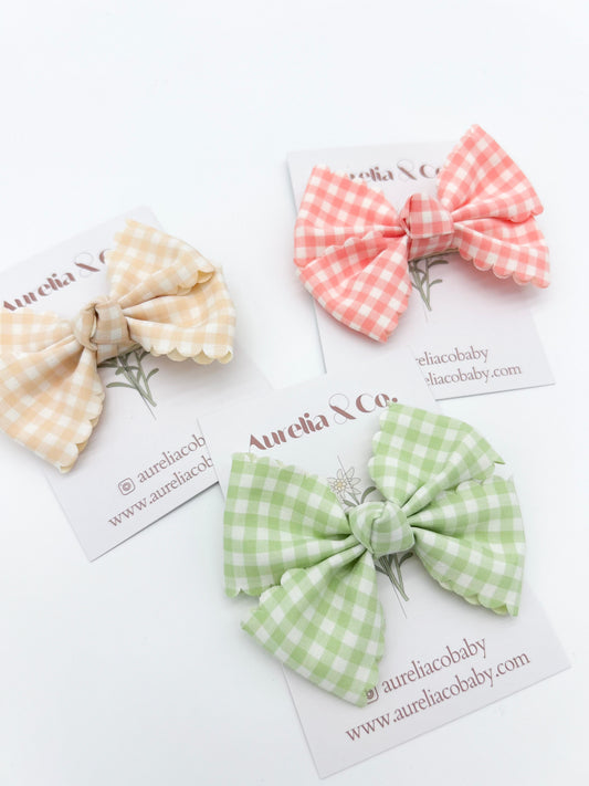 Gingham Hair Bow Clip