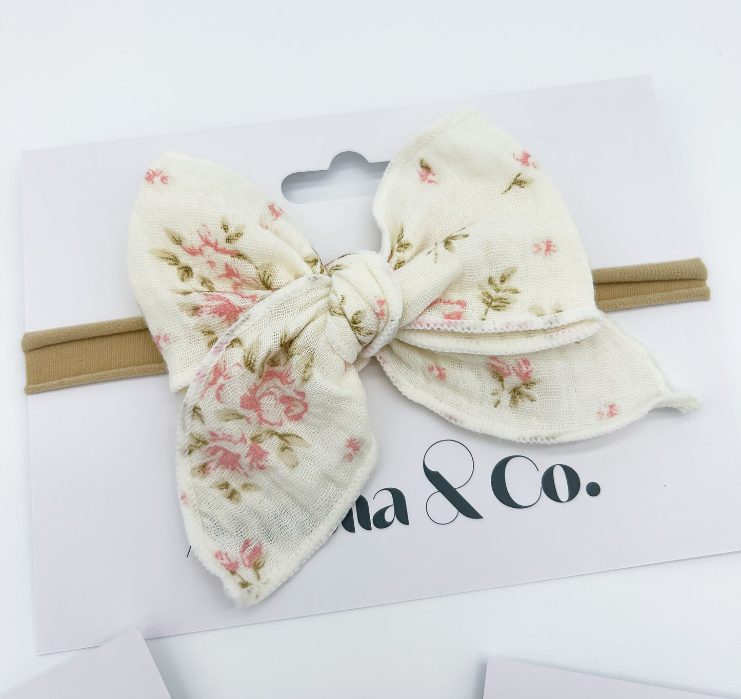 Muslin Cotton Bow Headband