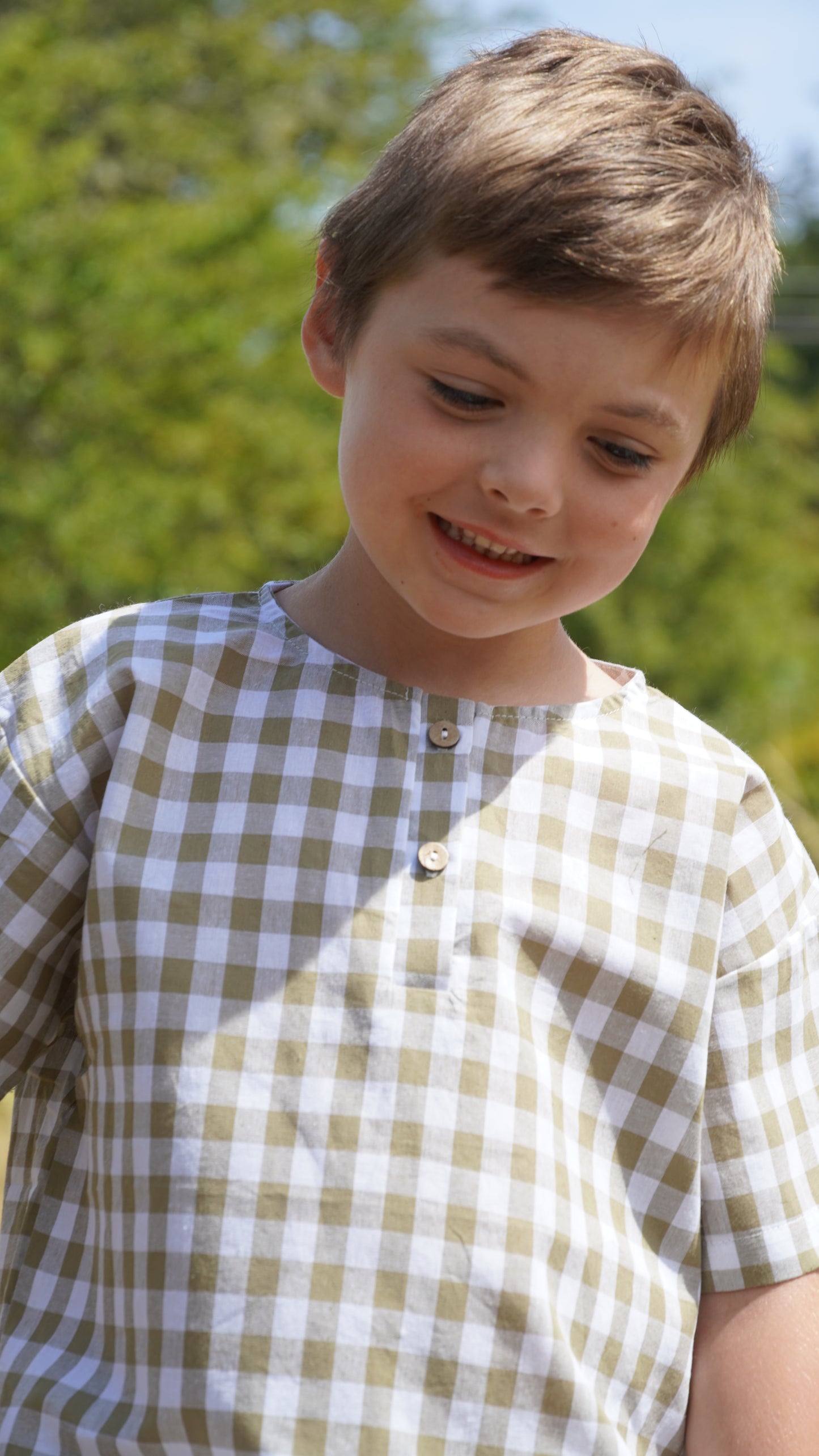 Willow Check Henley Tee