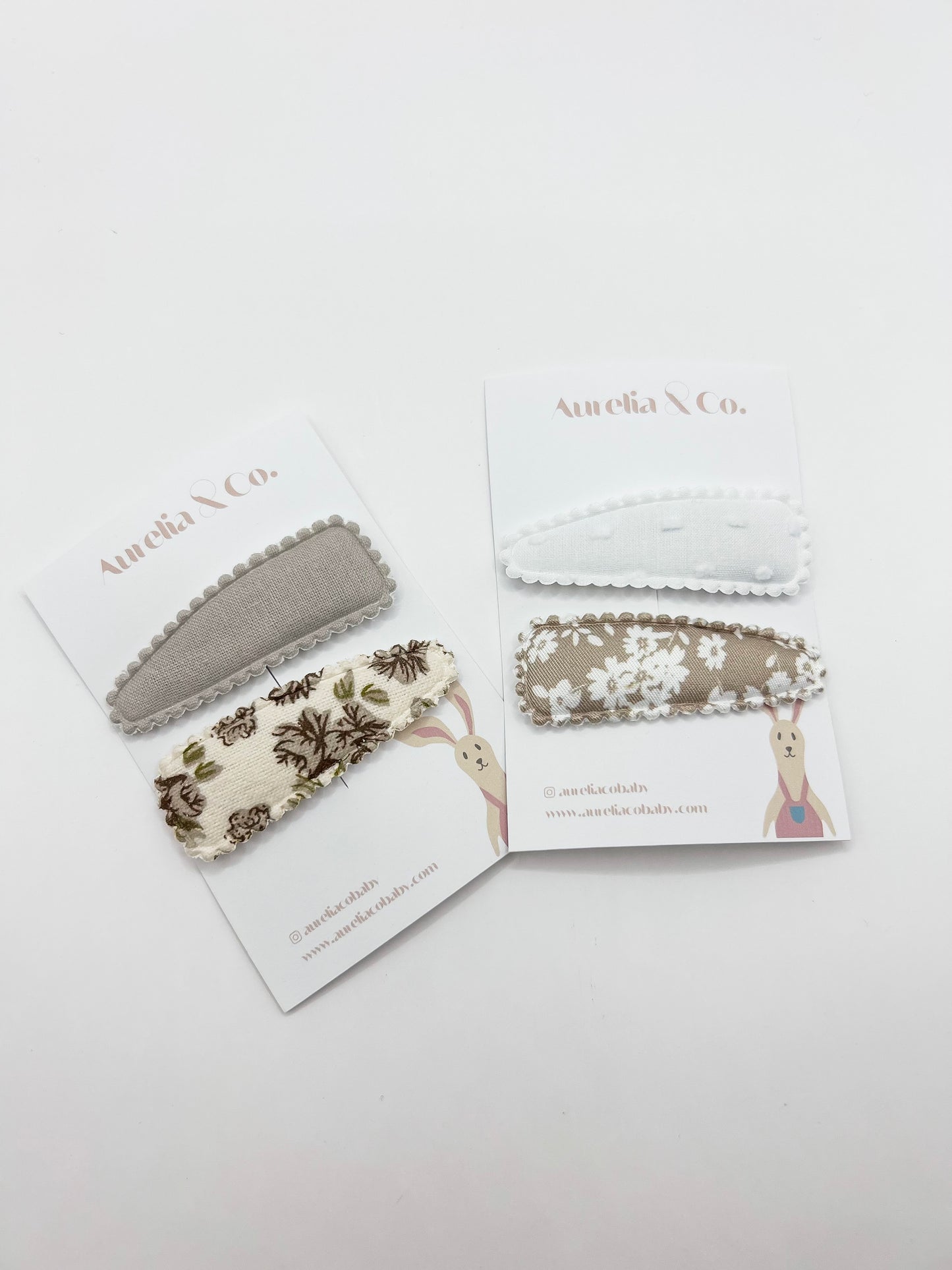 Squared Barrettes Grey/White