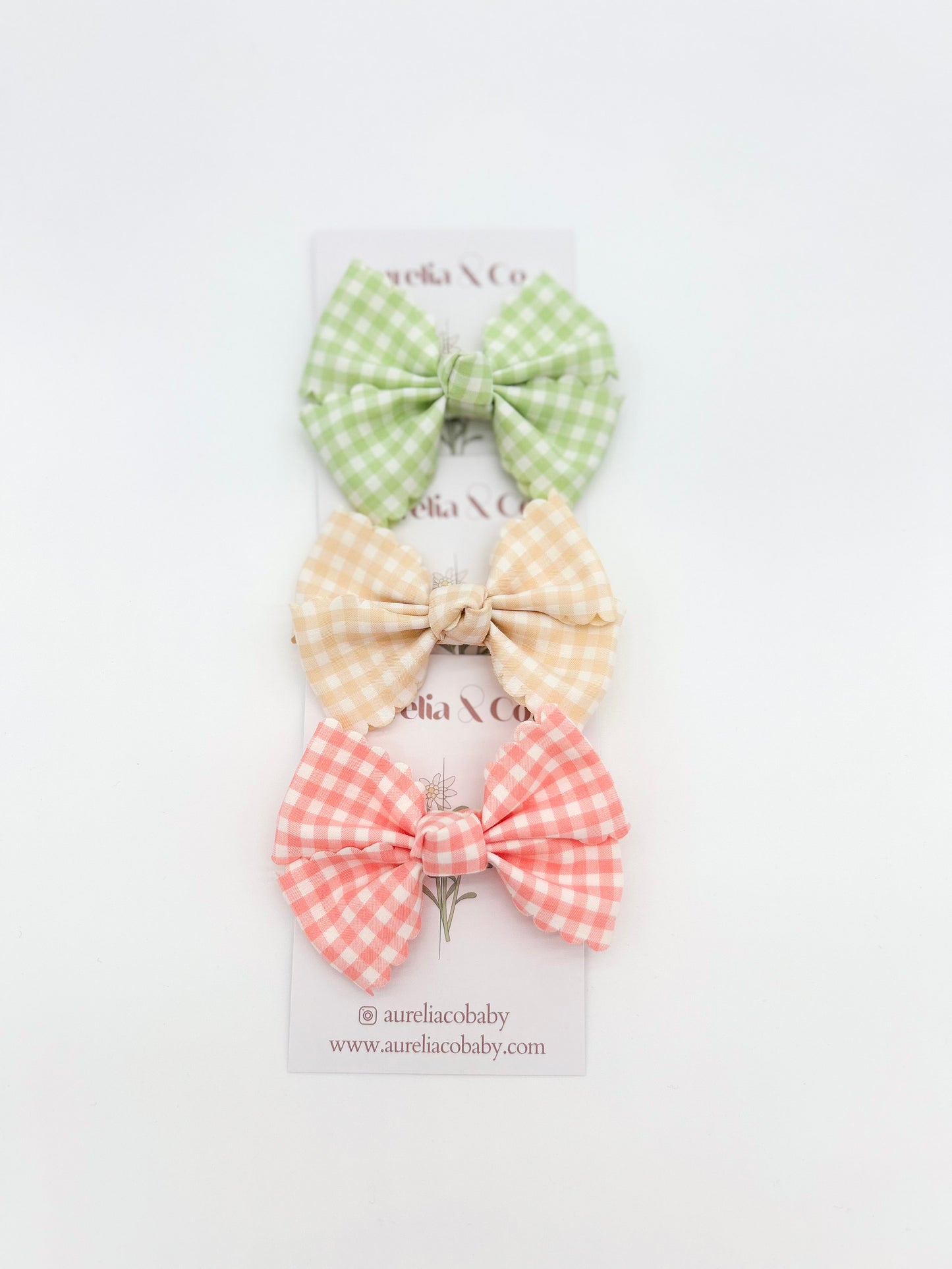 Gingham Hair Bow Clip