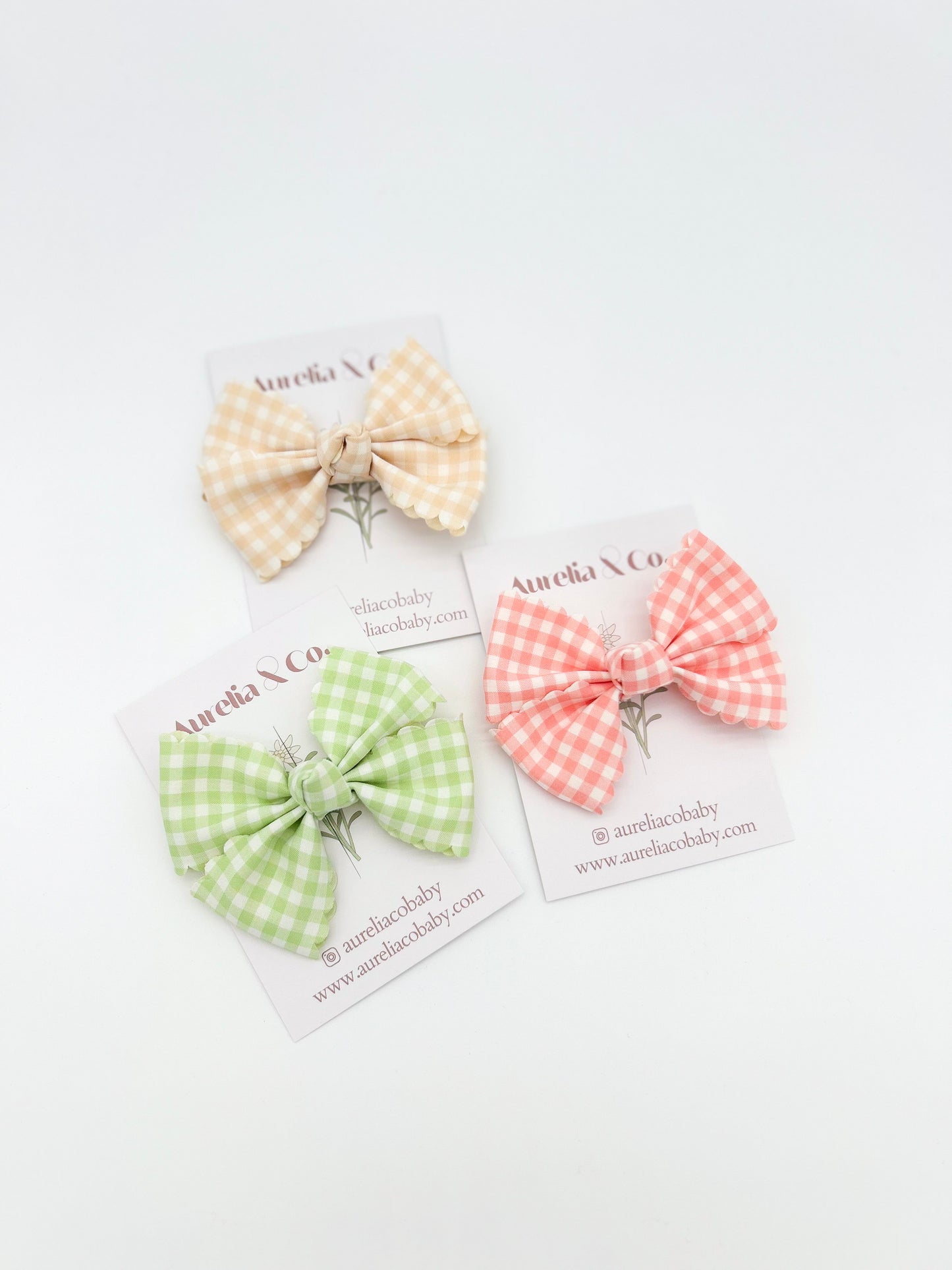 Gingham Hair Bow Clip