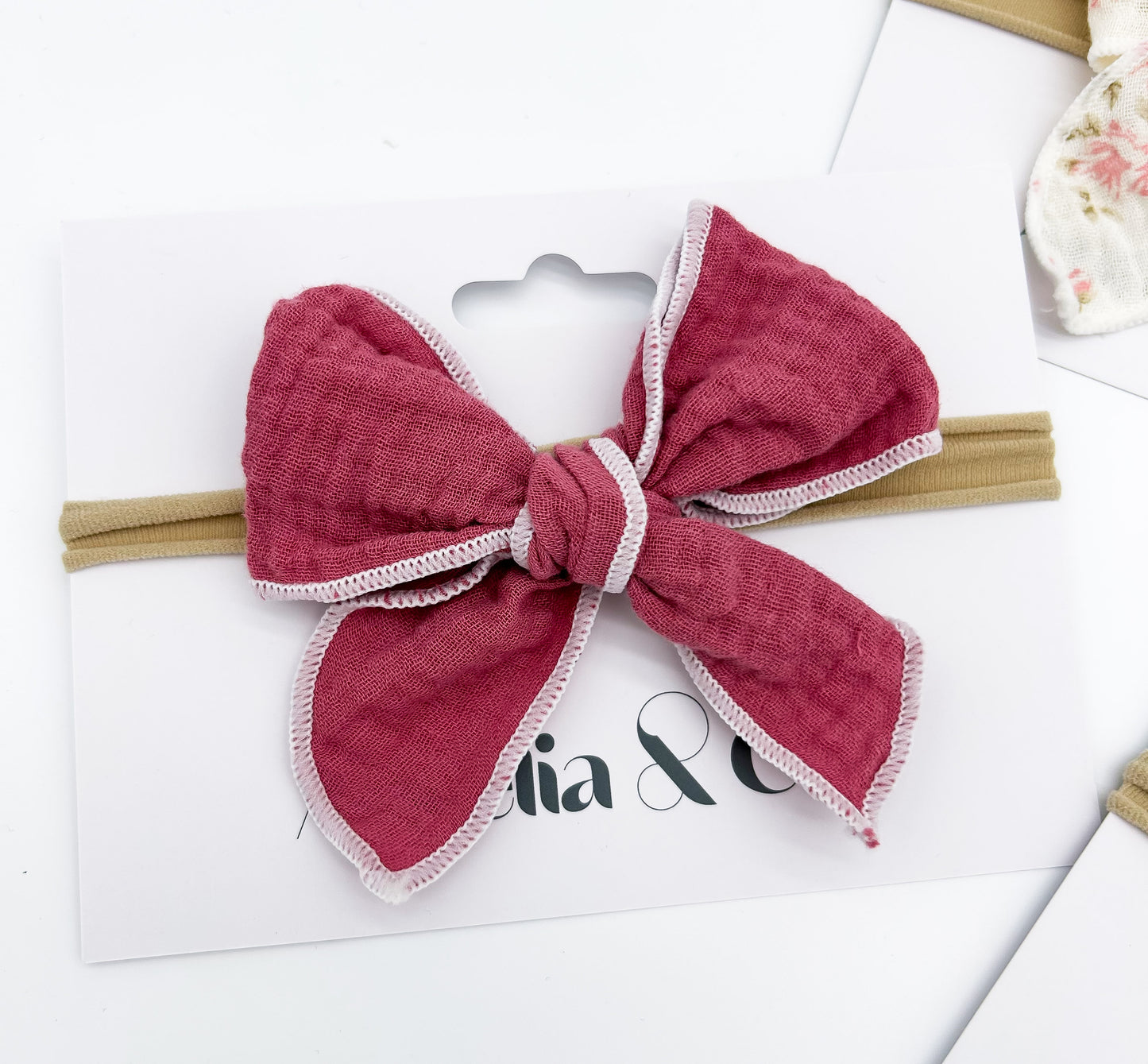 Muslin Cotton Bow Headband