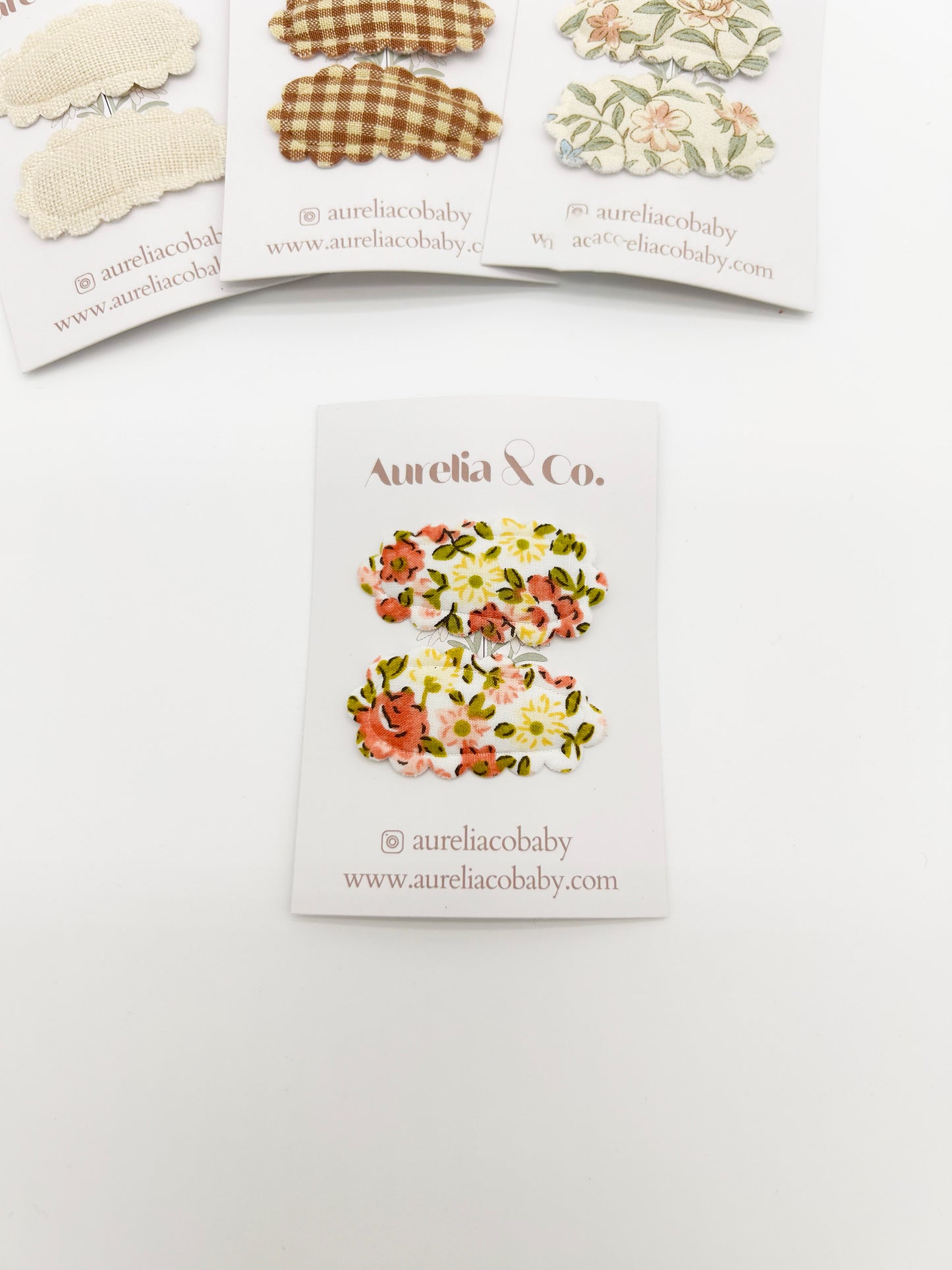 Mini Scalloped Autumn Barrettes