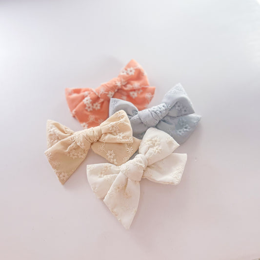Embroidered Ditsy Floral Bow