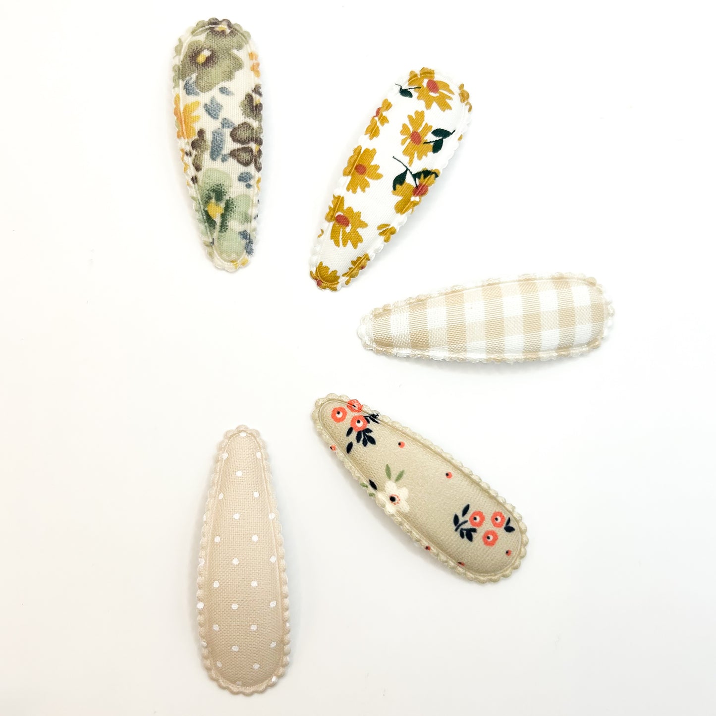 Neutral Fabric Barrettes