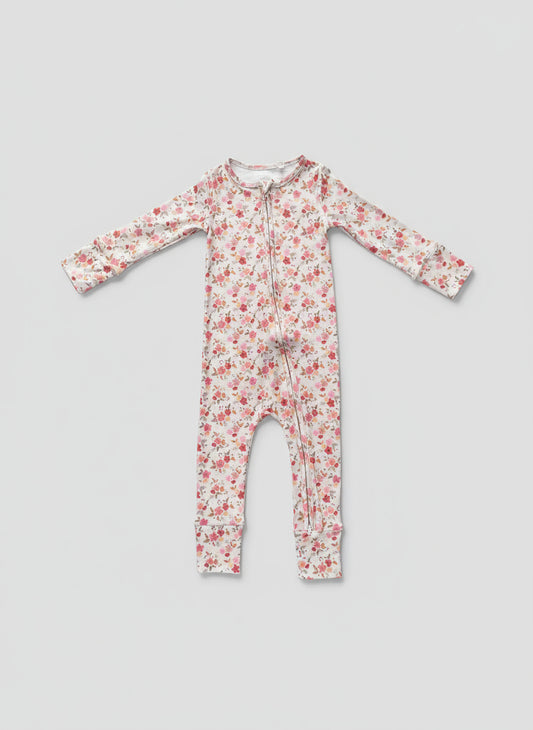 Milk Protein Zip Romper in Ditsy Floral