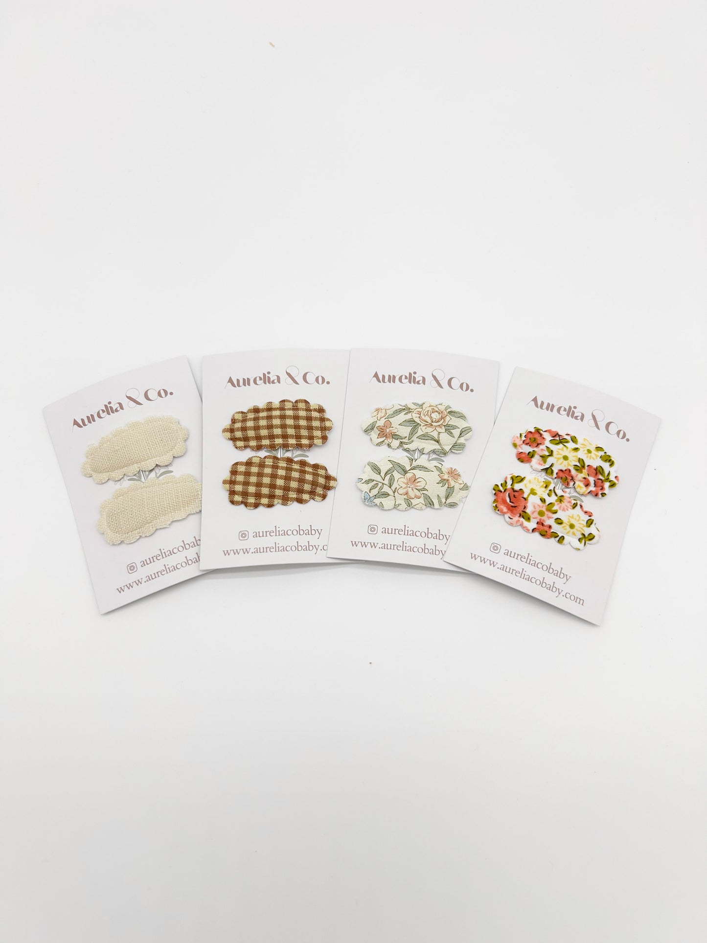 Mini Scalloped Autumn Barrettes