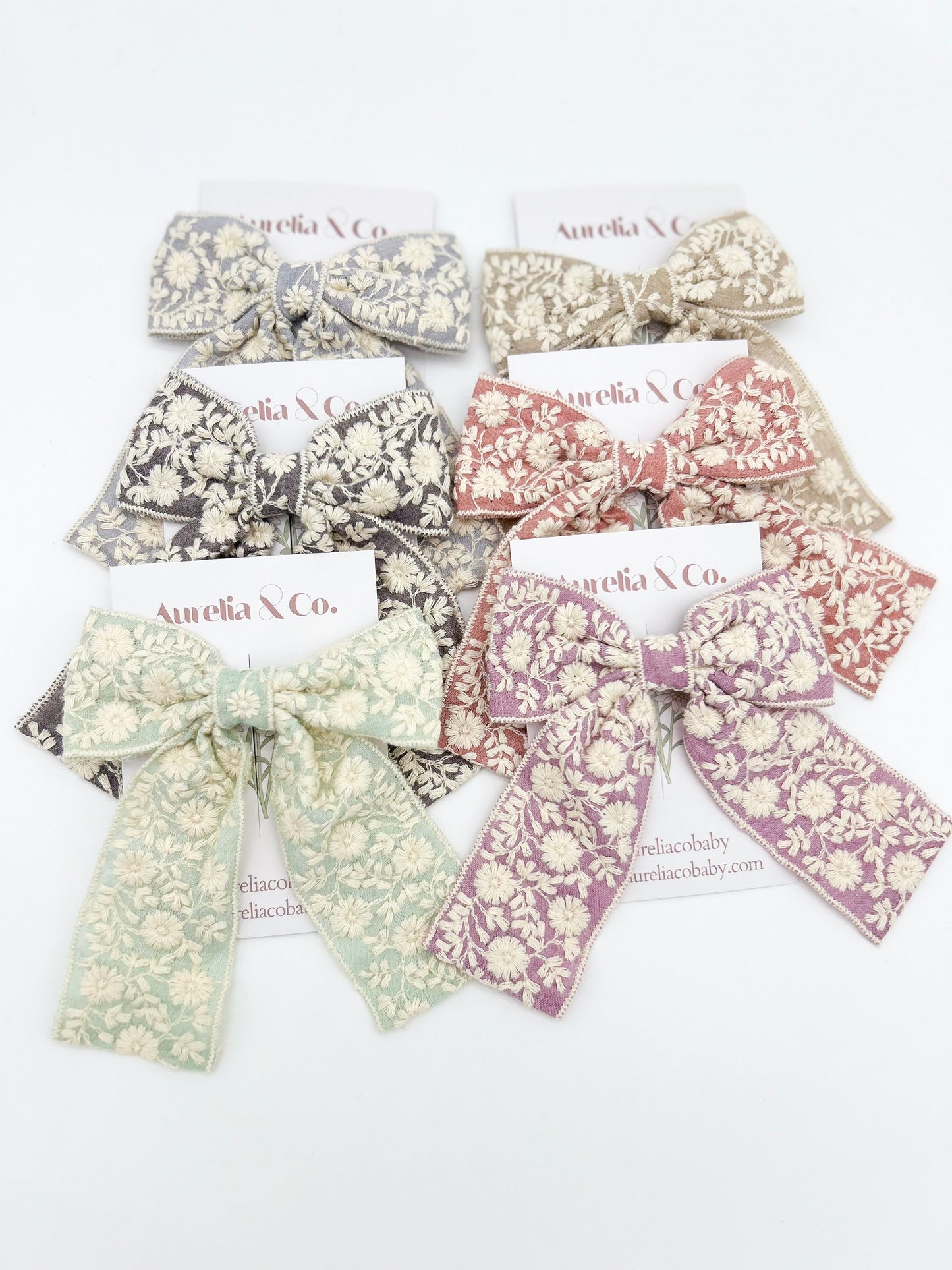 Vintage Floral Embroidered Lace Bow