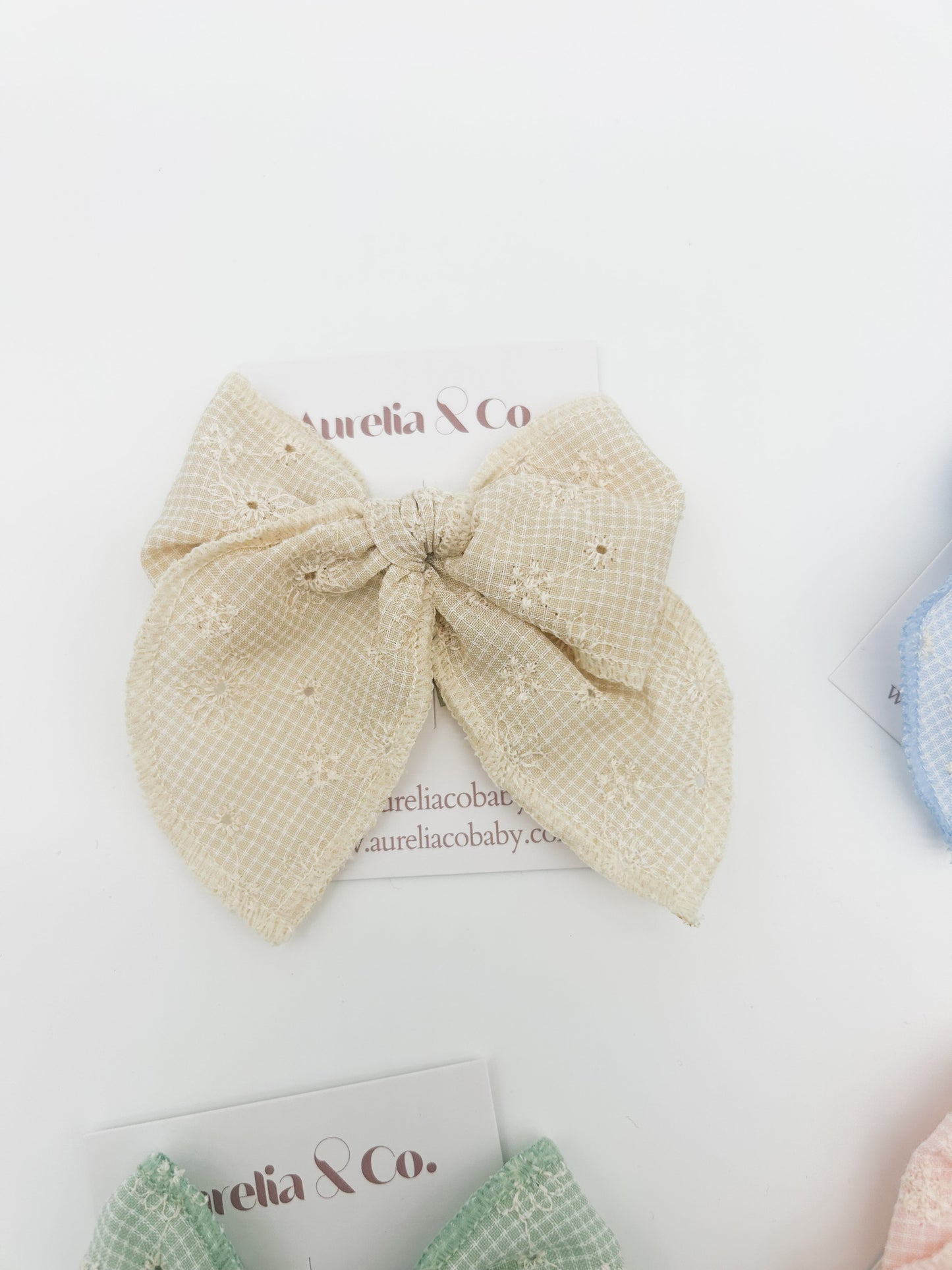 Spring Embroidered Hair Bow