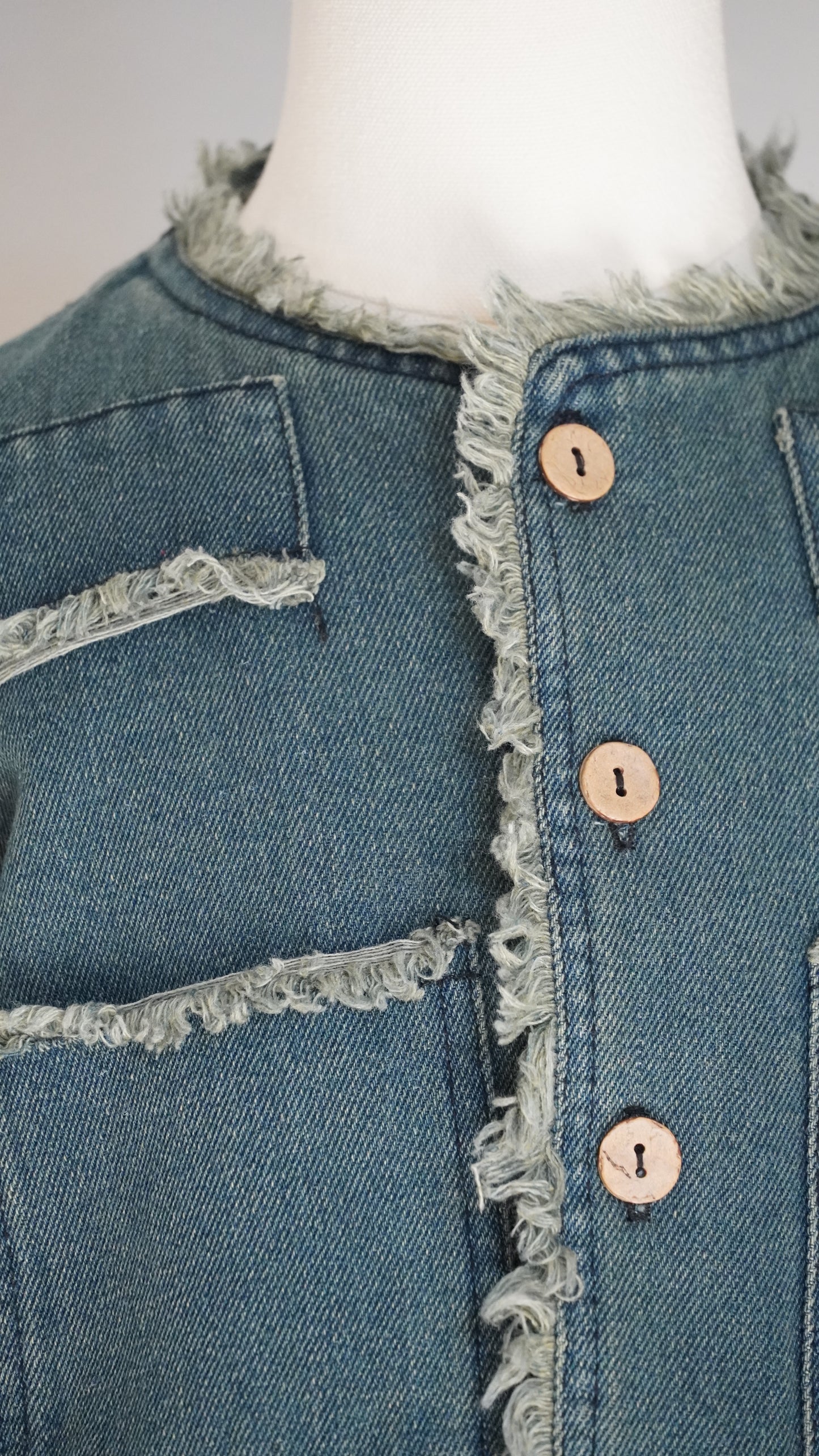 Sage Raw Edge Denim Set