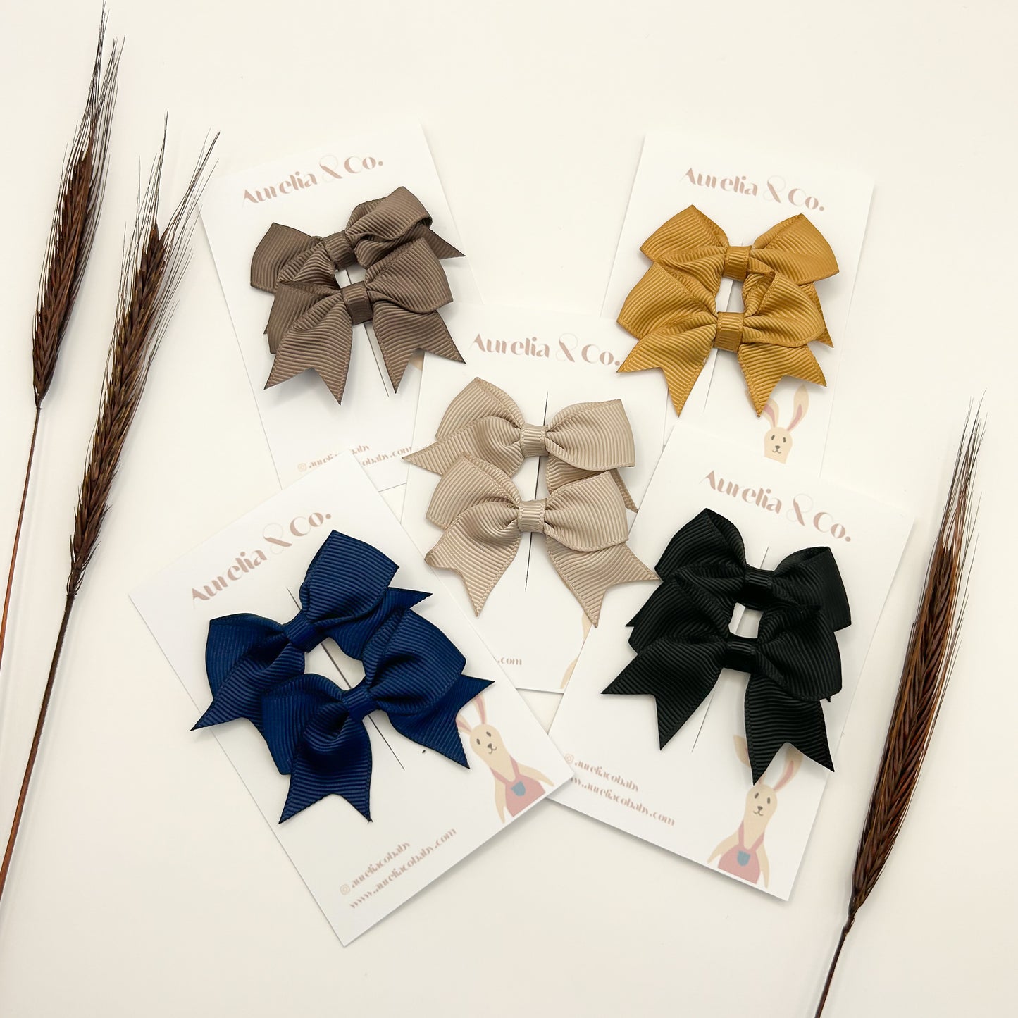 Neutral Grosgrain Bows
