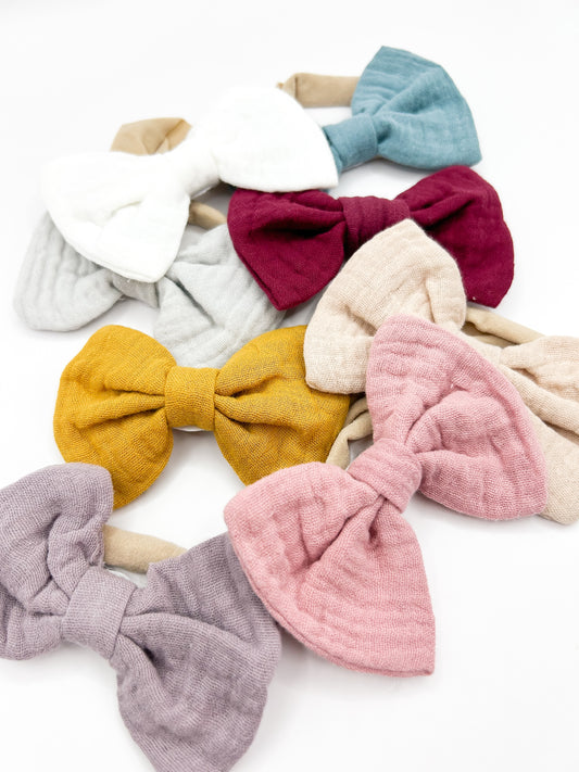 Muslin Bow Headbands