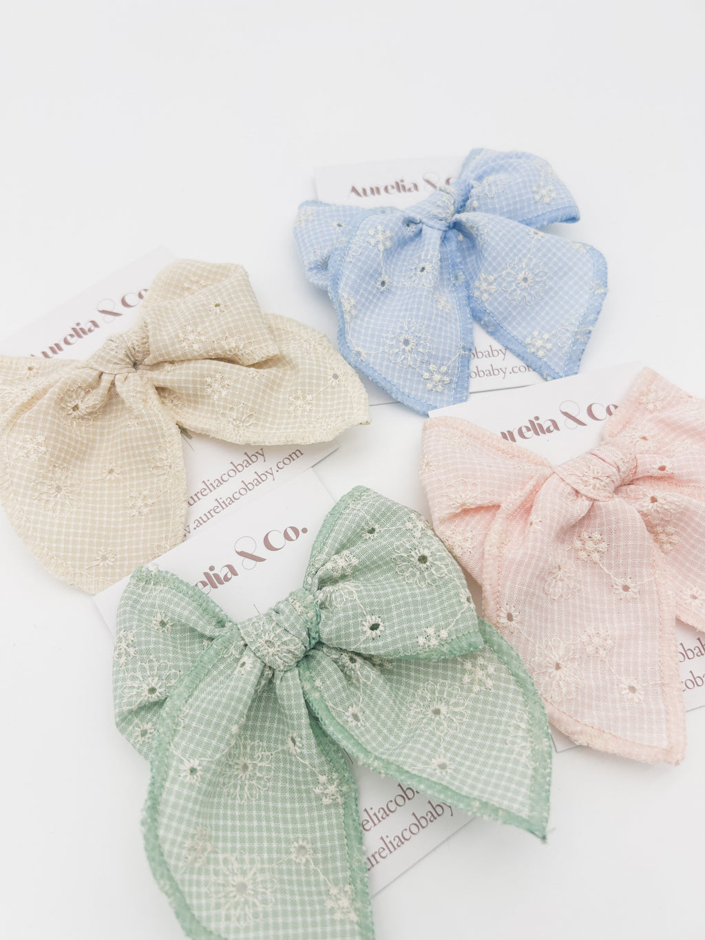 Spring Embroidered Hair Bow
