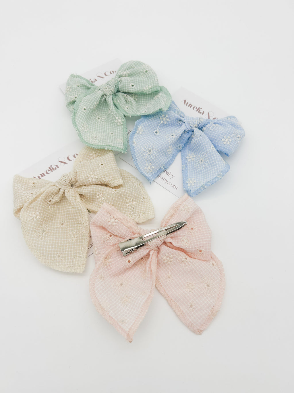 Spring Embroidered Hair Bow