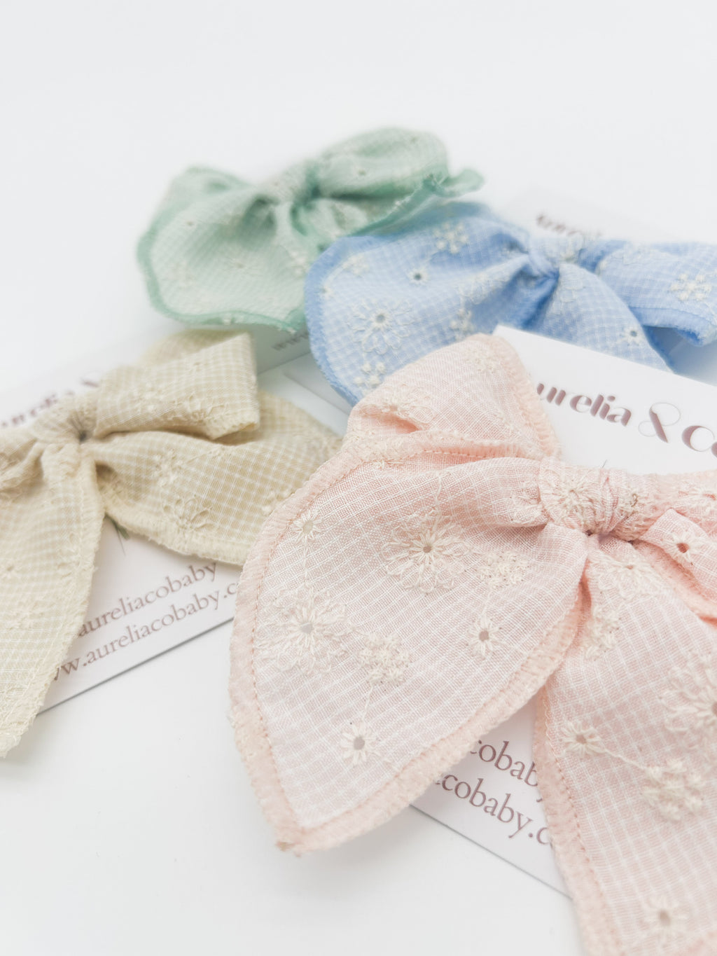 Spring Embroidered Hair Bow