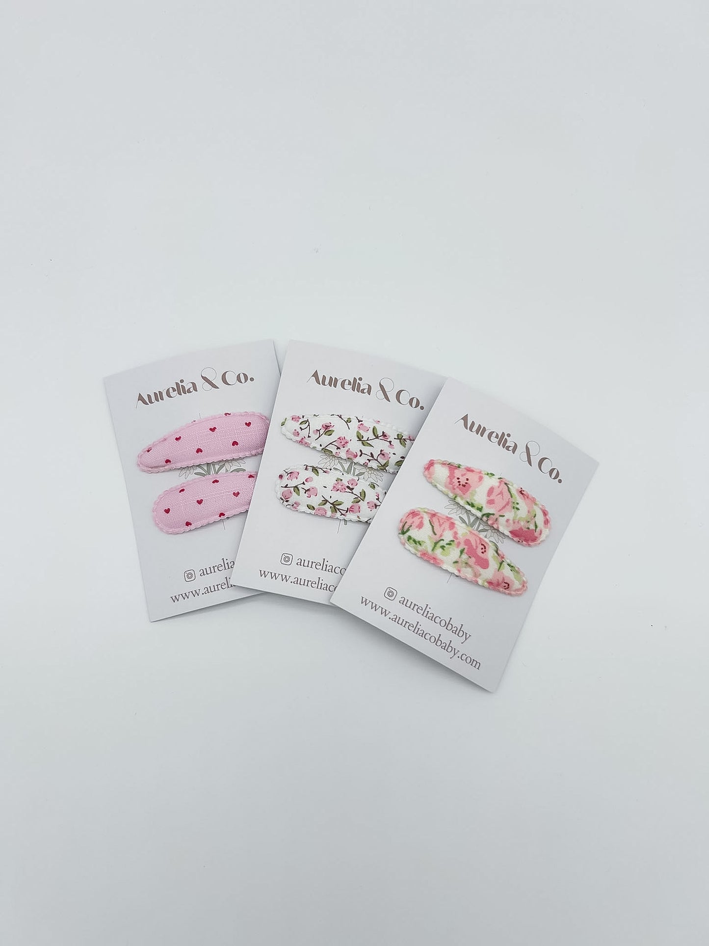 Pink Floral Hair Barrettes