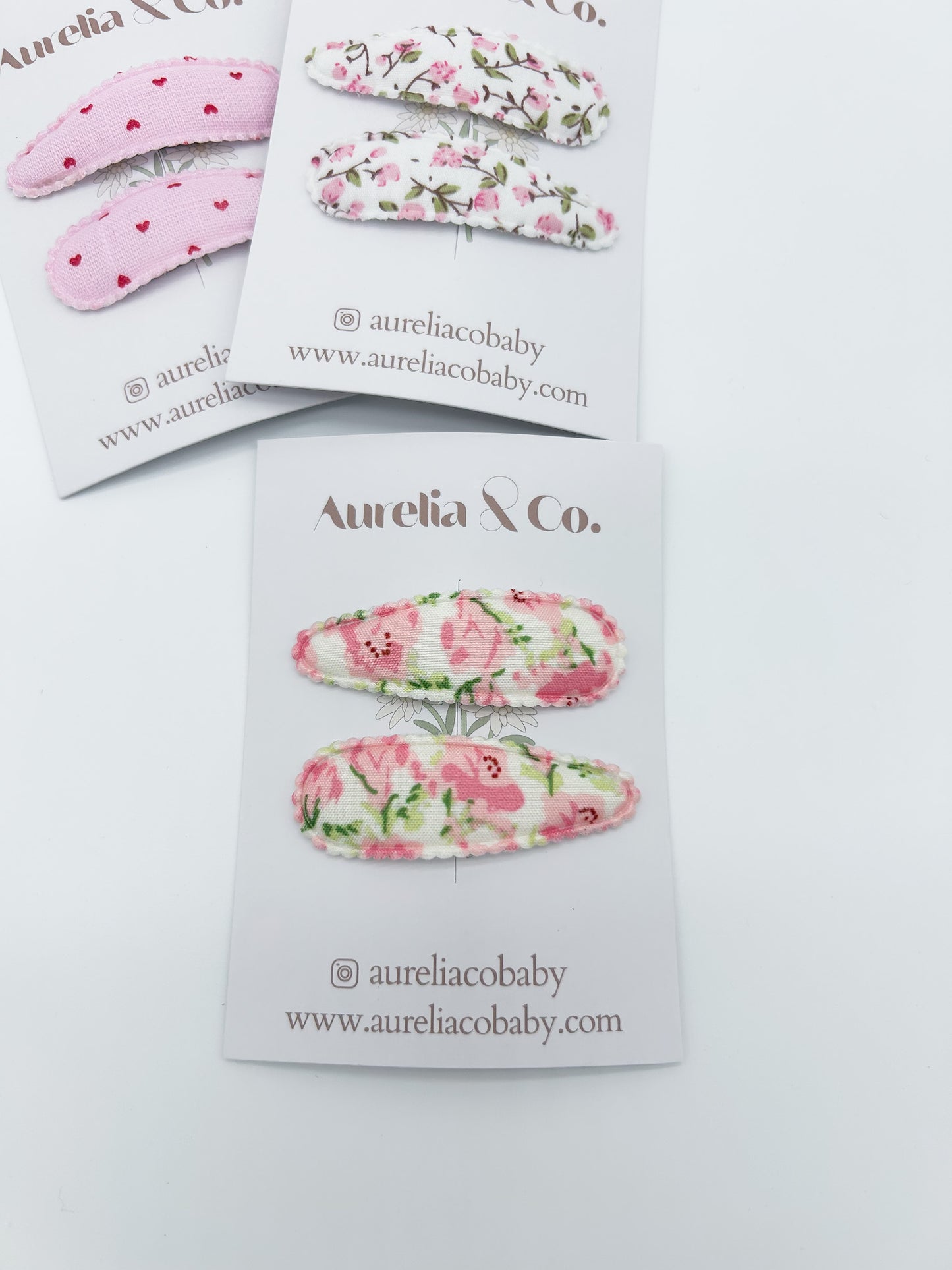 Pink Floral Hair Barrettes