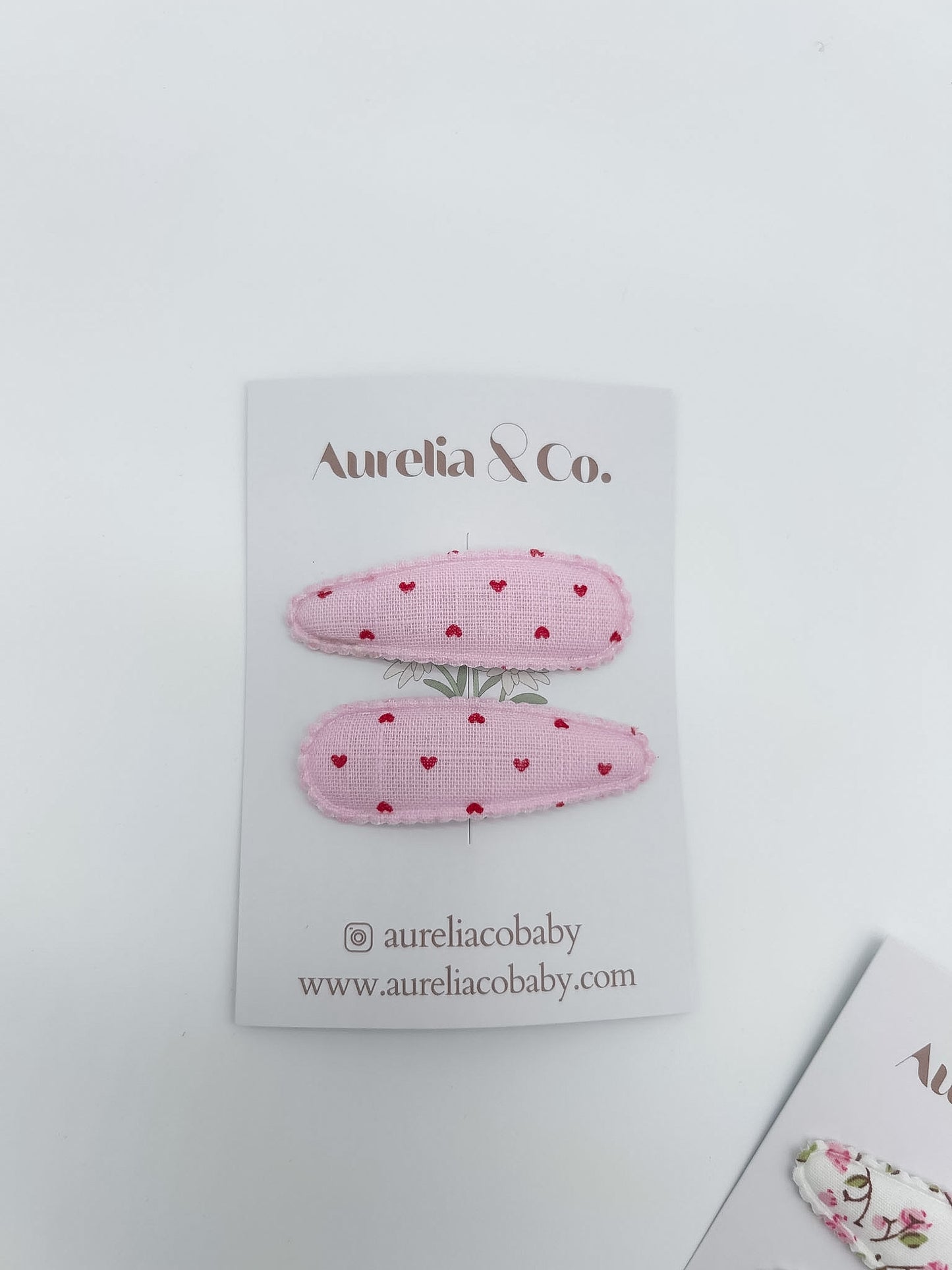 Pink Floral Hair Barrettes